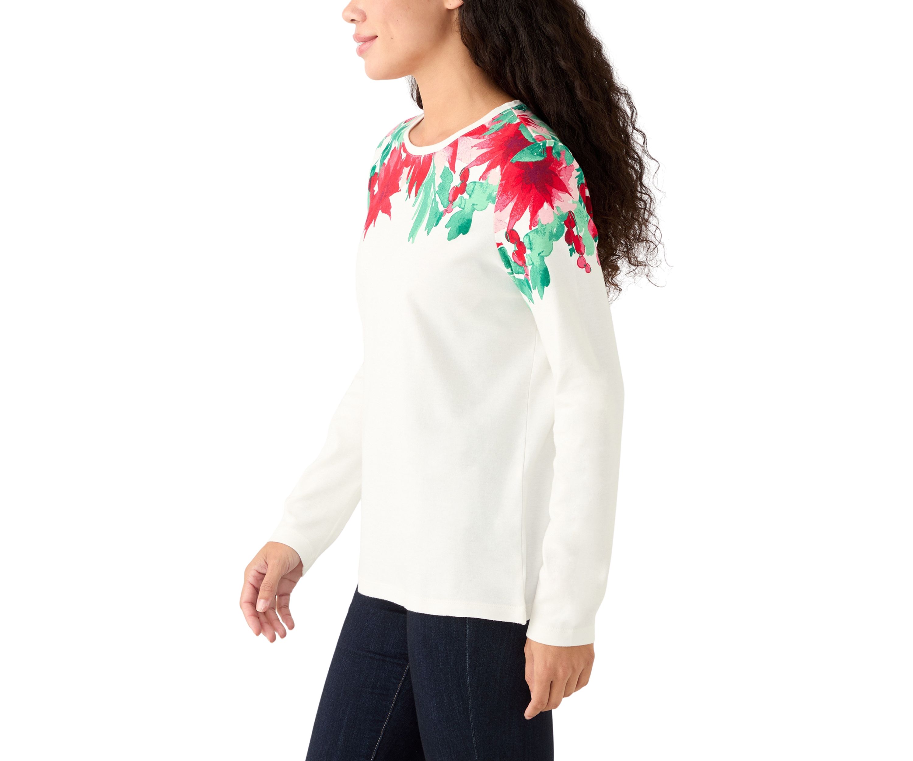 Petite Crew Neck Placement T-Shirt