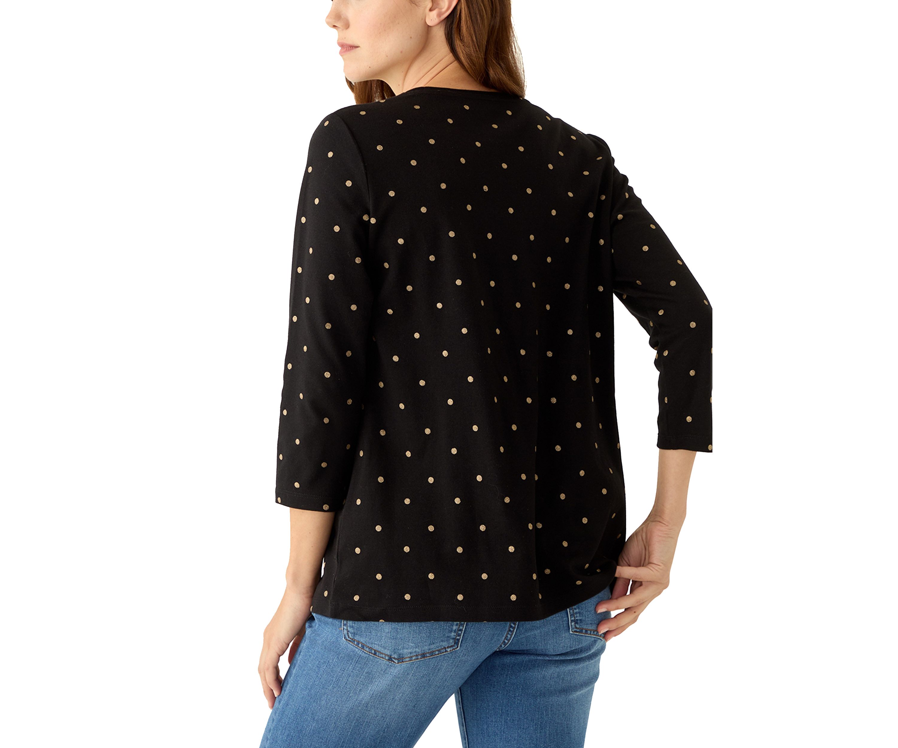 Petite Crew Foil Print T-Shirt 