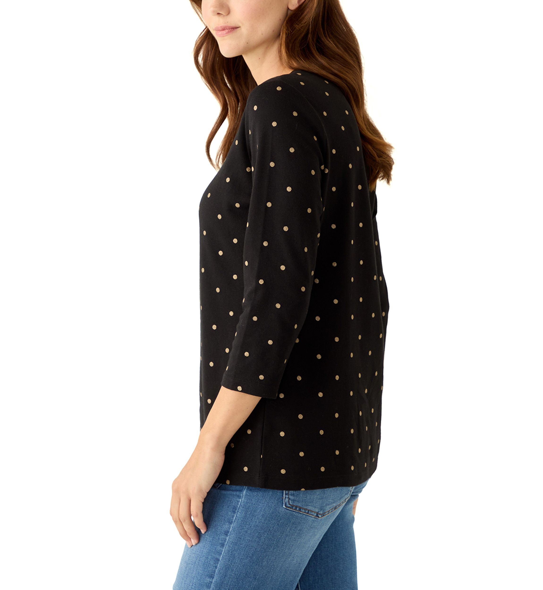 Petite Crew Foil Print T-Shirt 