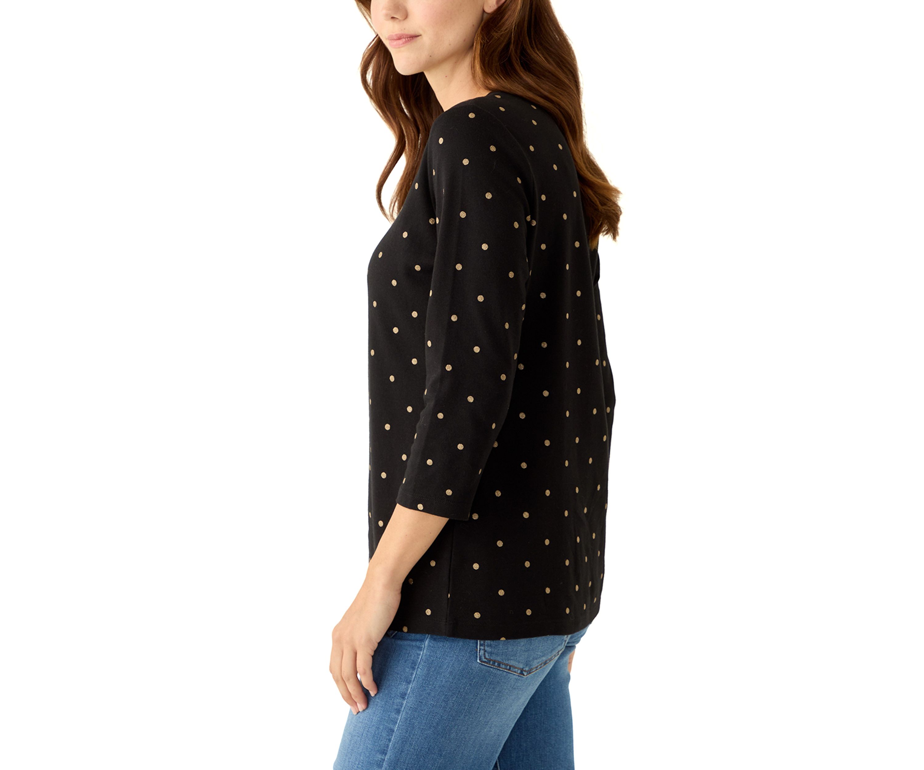 Petite Crew Foil Print T-Shirt 