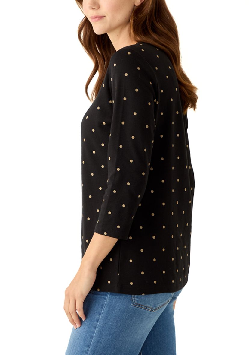 Petite Crew Foil Print T-Shirt 