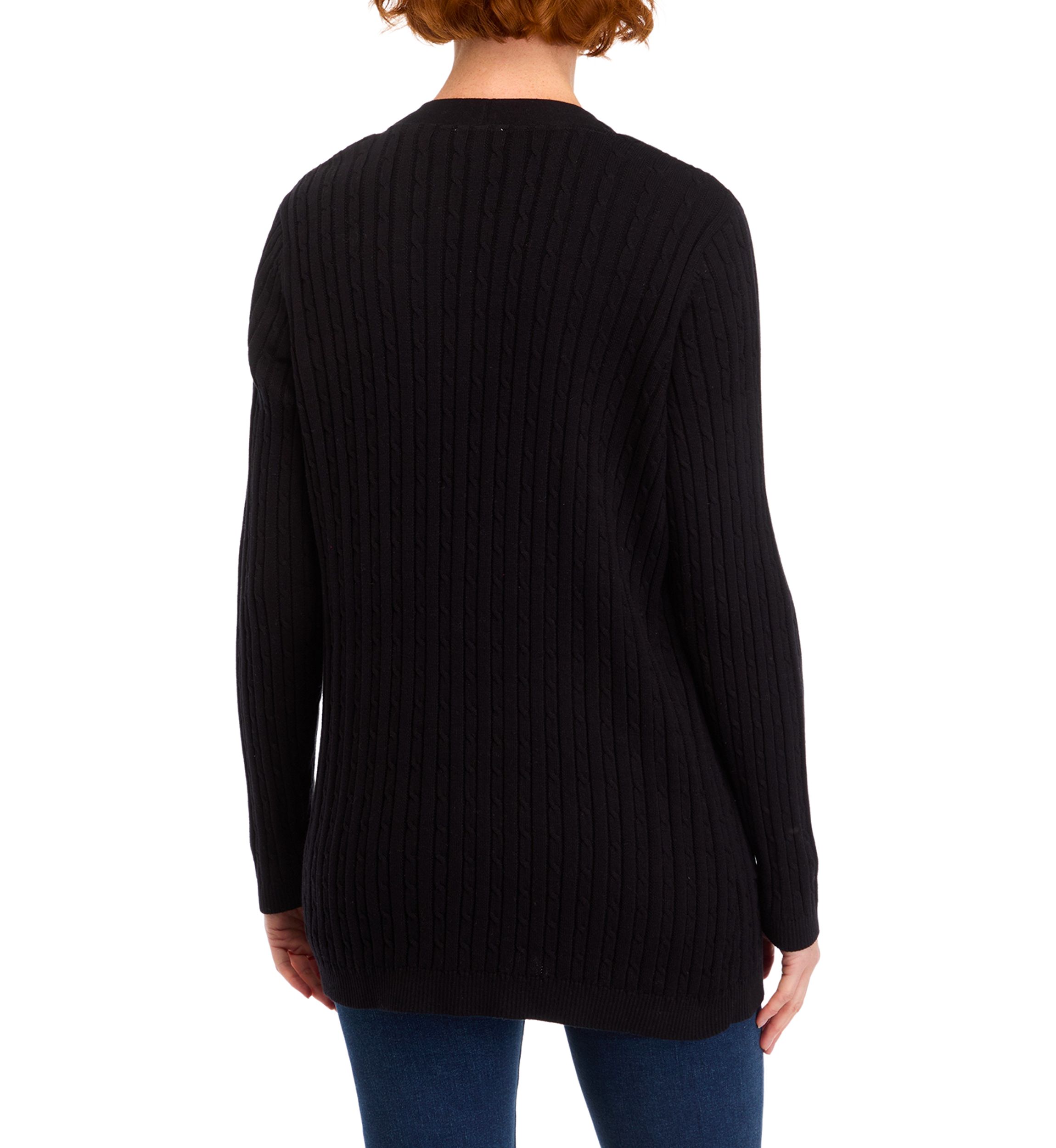 Petite Long Sleeve Cable Cardigan
