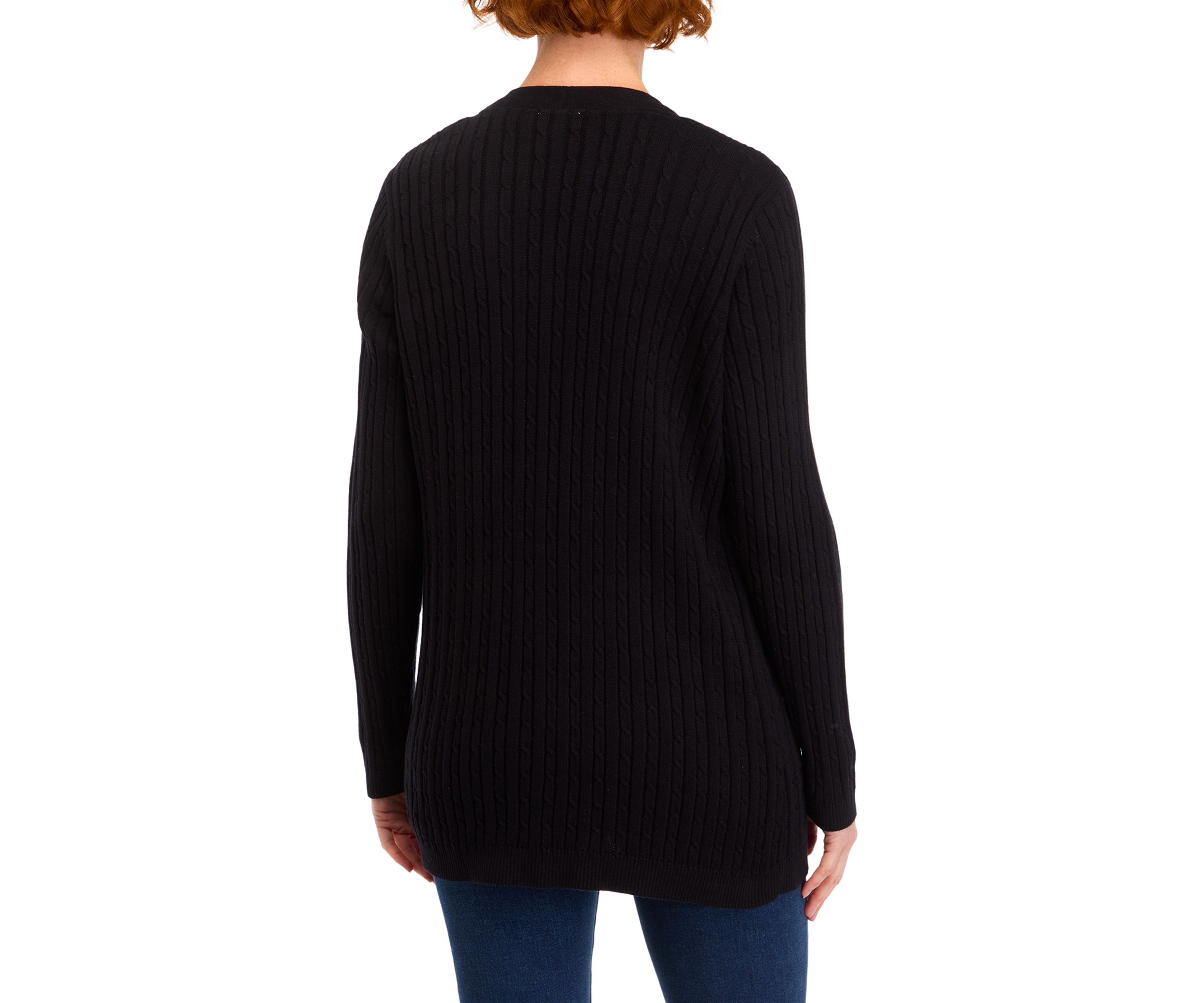 Petite Long Sleeve Cable Cardigan