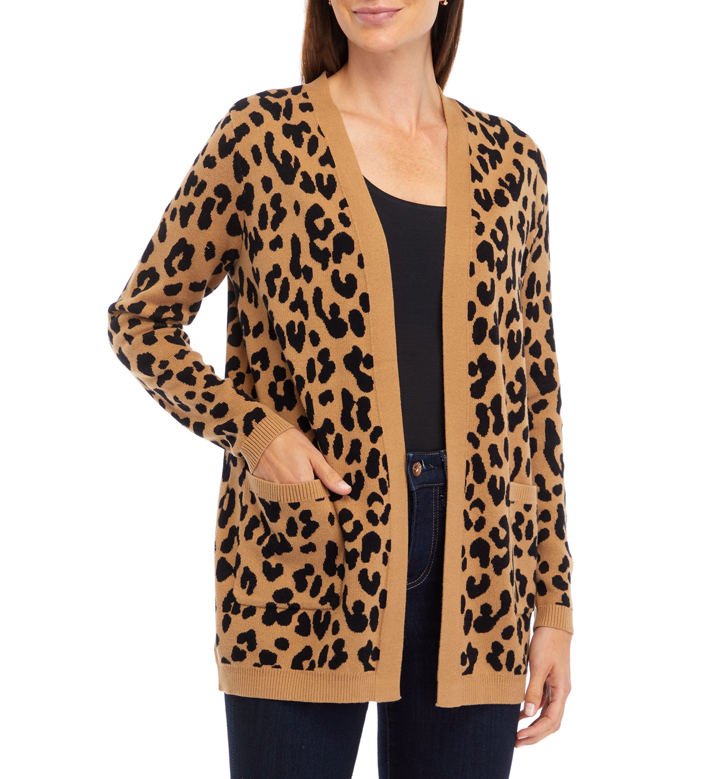 Petite Long Sleeve Printed Cardigan 