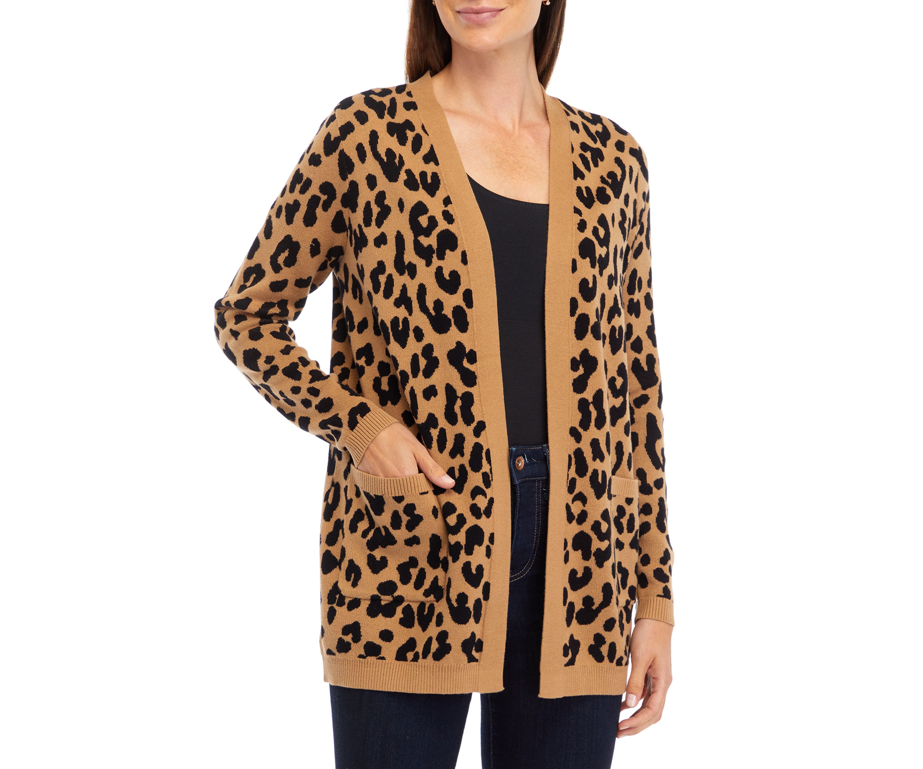 Petite Long Sleeve Printed Cardigan 