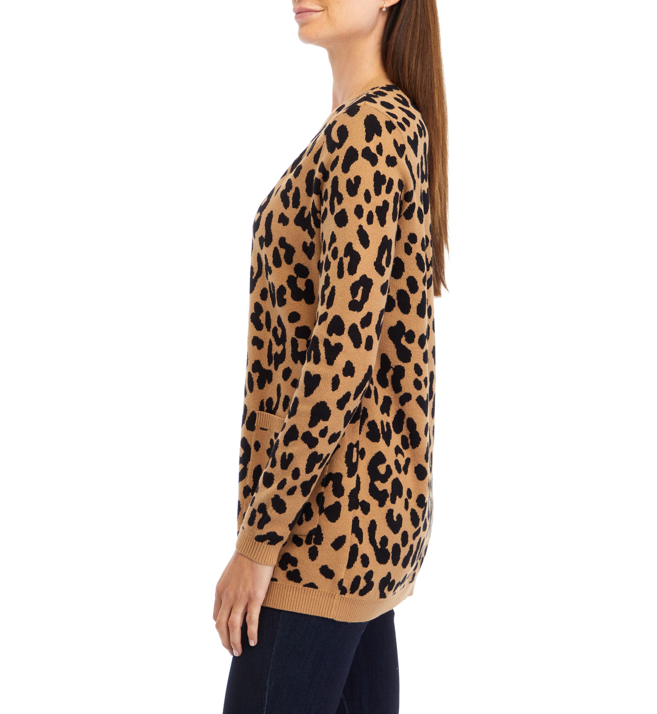 Petite Long Sleeve Printed Cardigan 