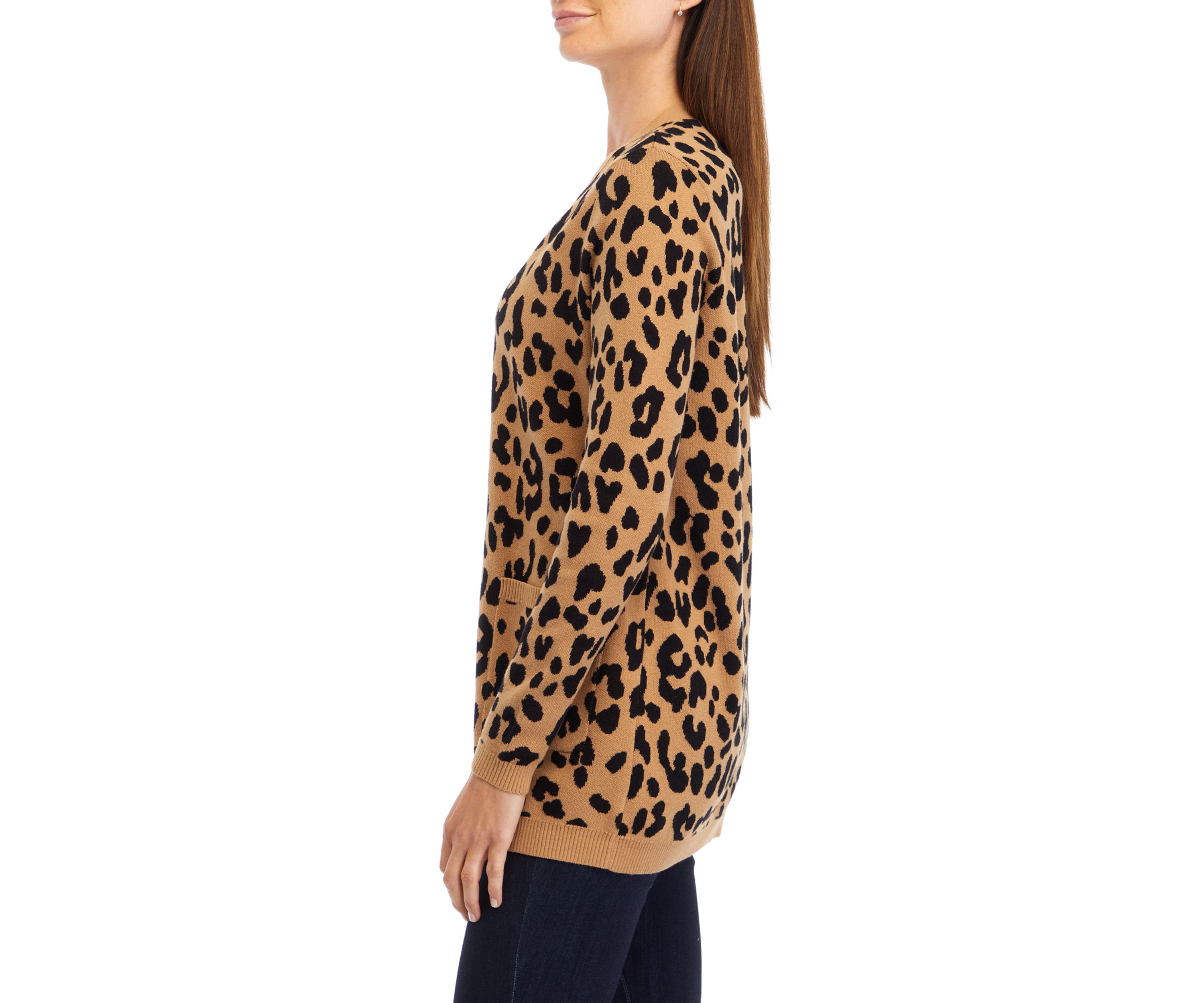 Petite Long Sleeve Printed Cardigan 
