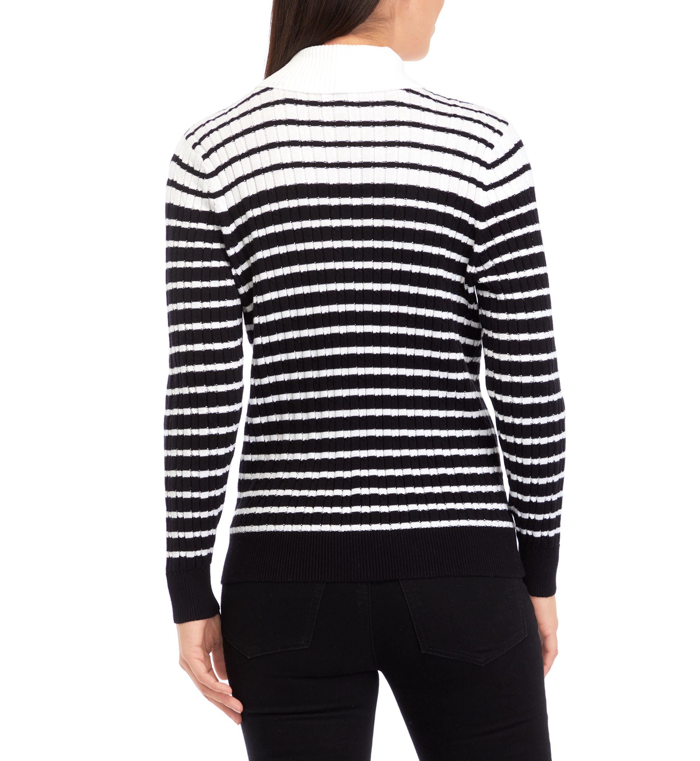 Petite Long Sleeve Cable Turtleneck Sweater 