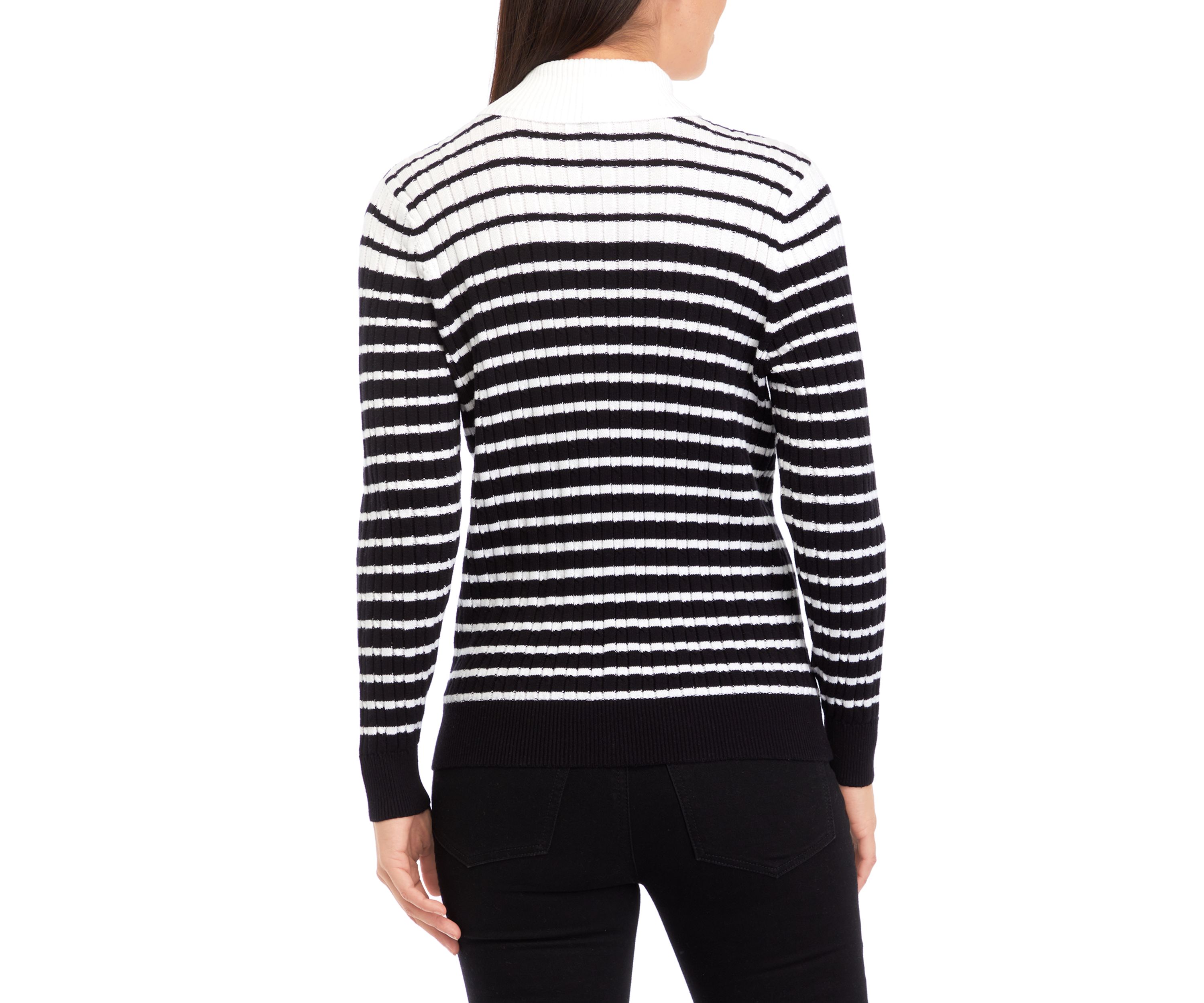 Petite Long Sleeve Cable Turtleneck Sweater 