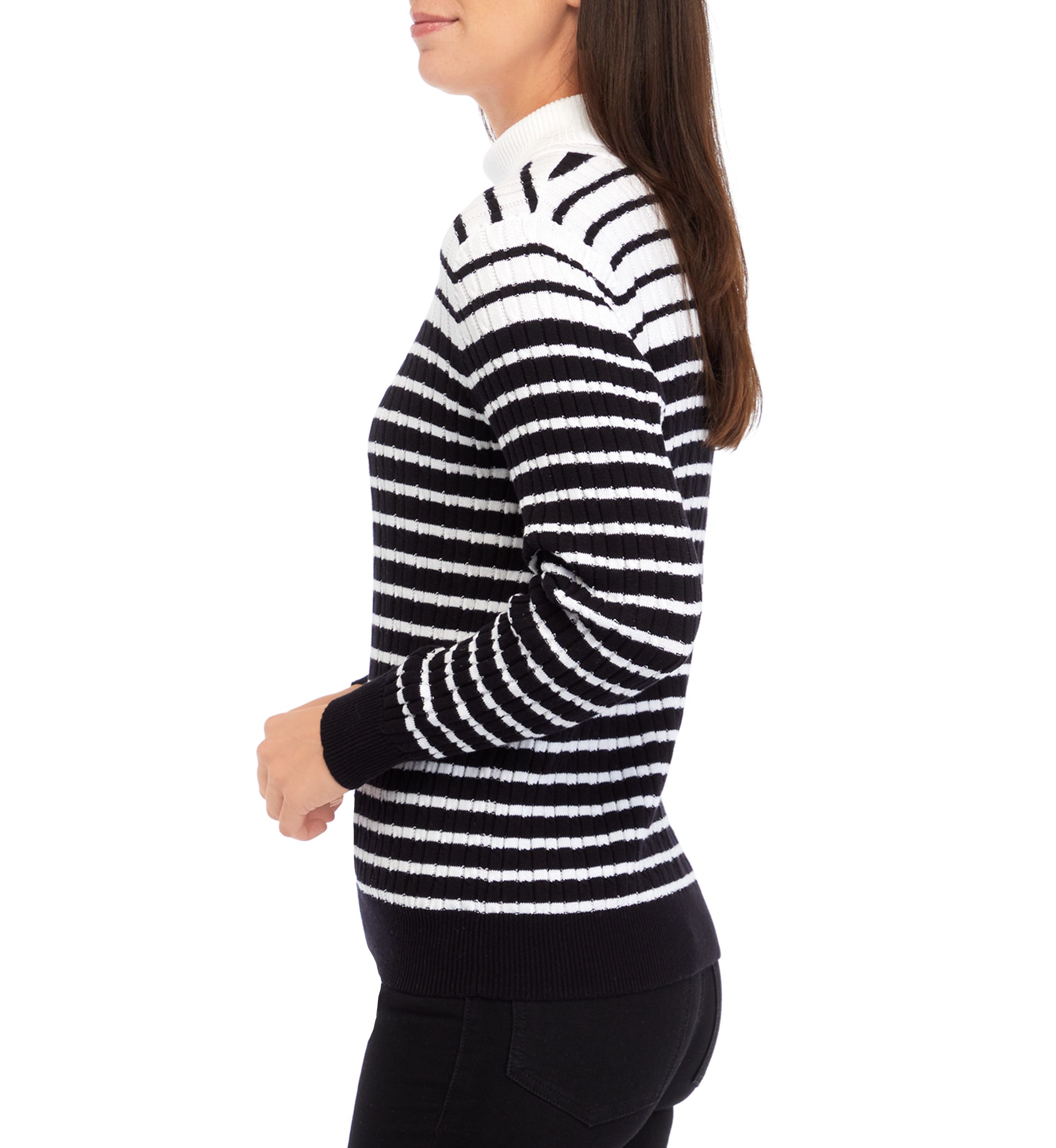Petite Long Sleeve Cable Turtleneck Sweater 