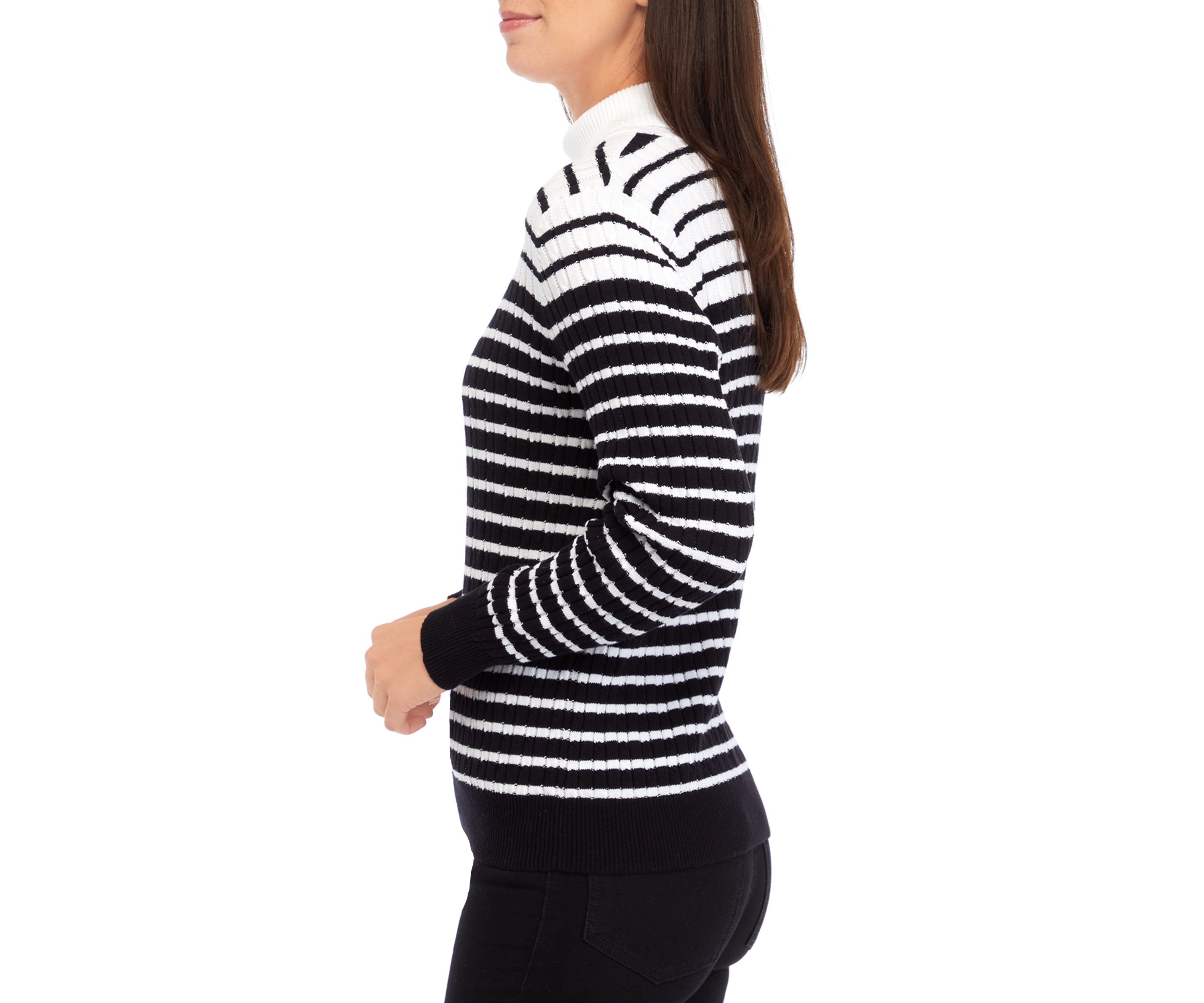 Petite Long Sleeve Cable Turtleneck Sweater 
