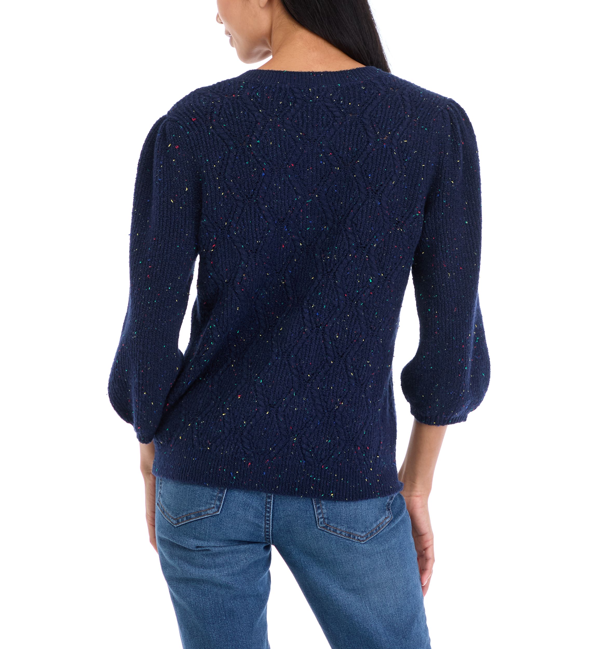 Petite Cable Knit Button Front Cardigan