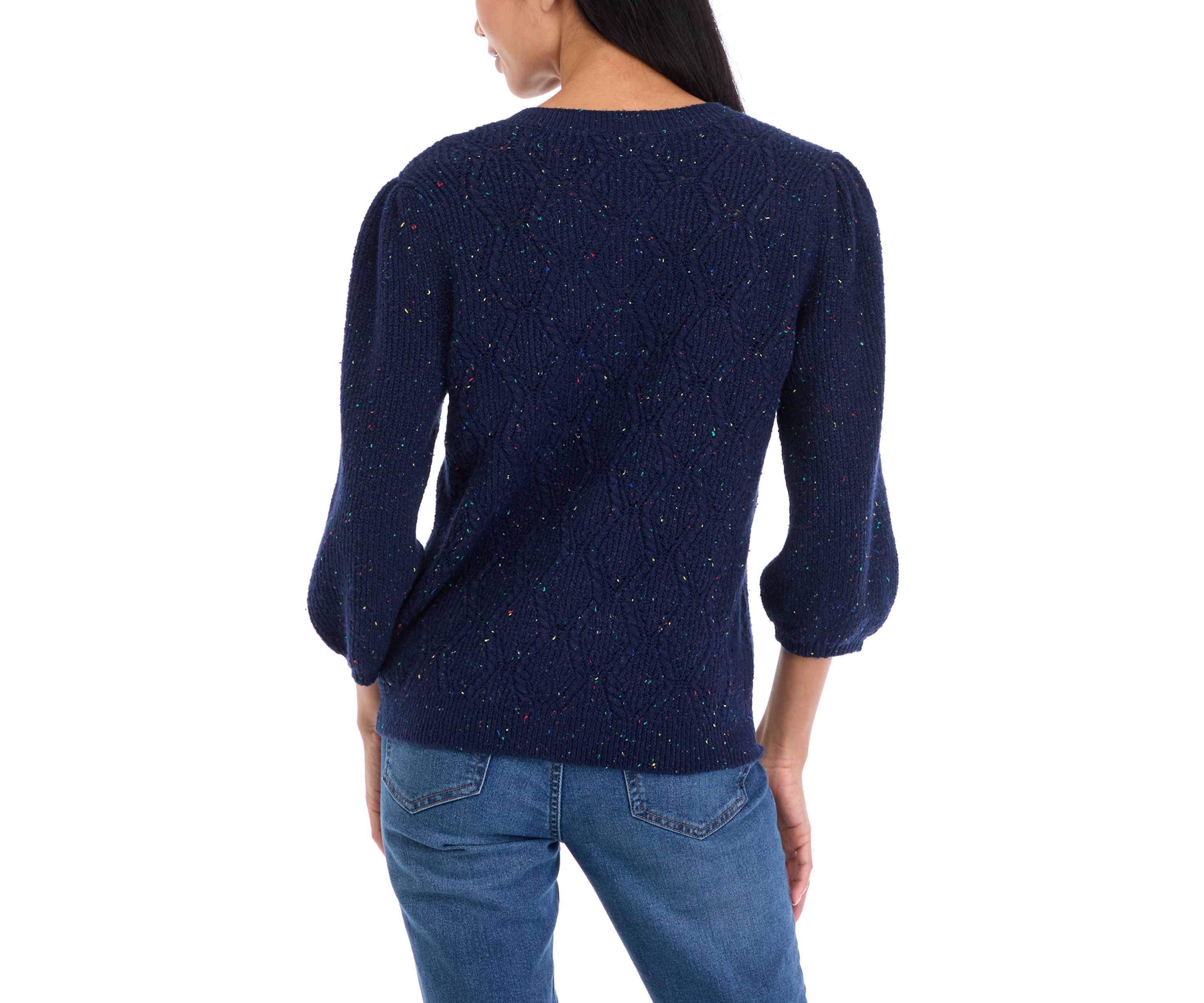 Petite Cable Knit Button Front Cardigan