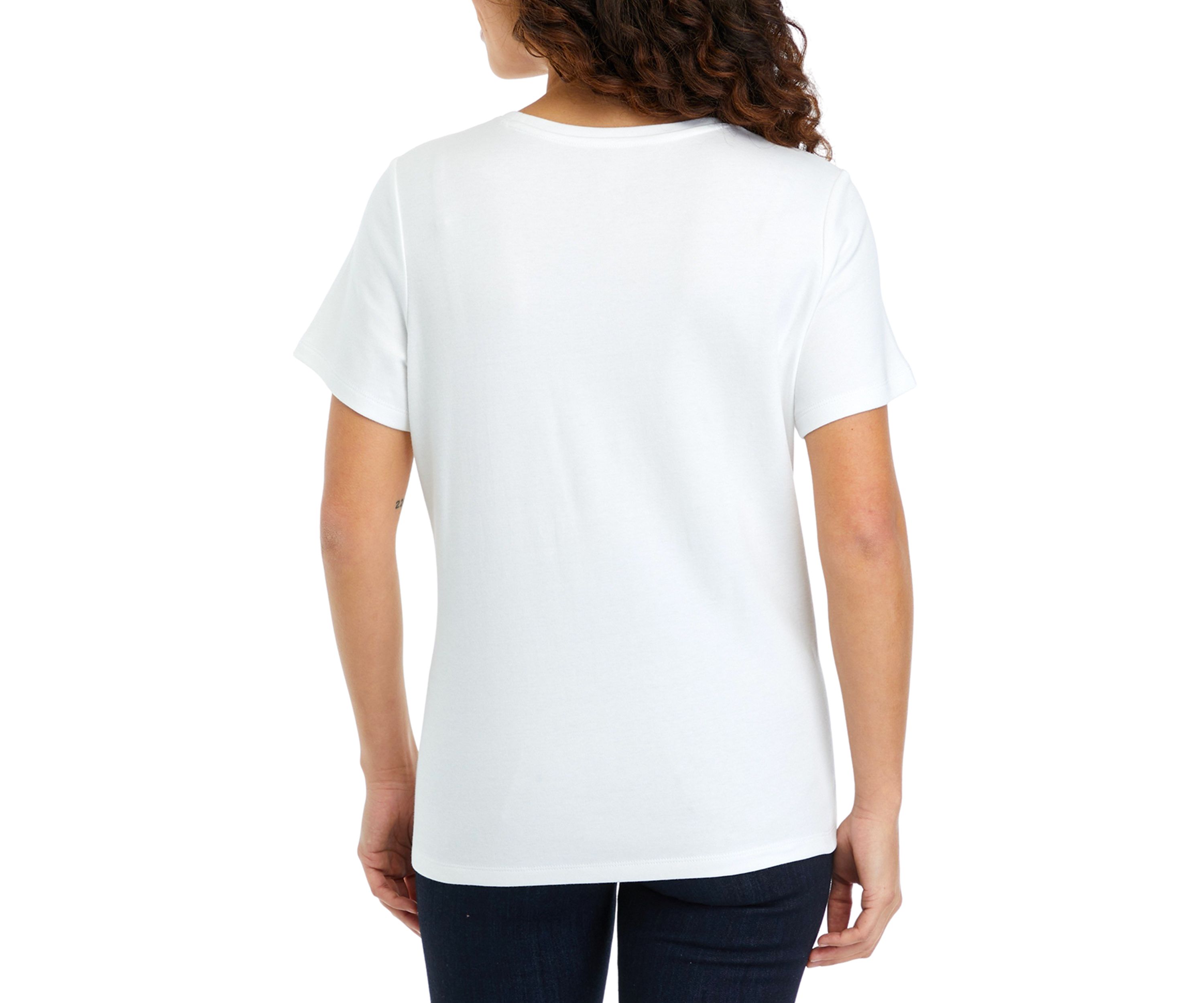 Petite Short Sleeve Crew Neck Graphic T-Shirt