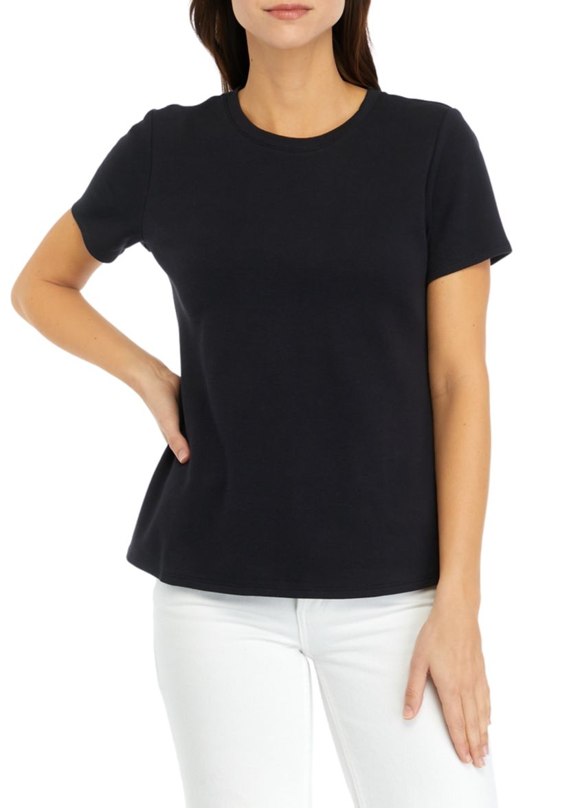 Petite Solid Cotton T-Shirt 