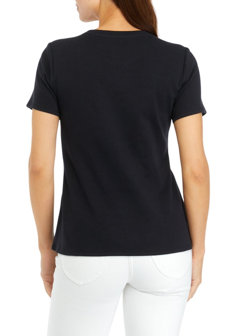 Petite Solid Cotton T-Shirt 