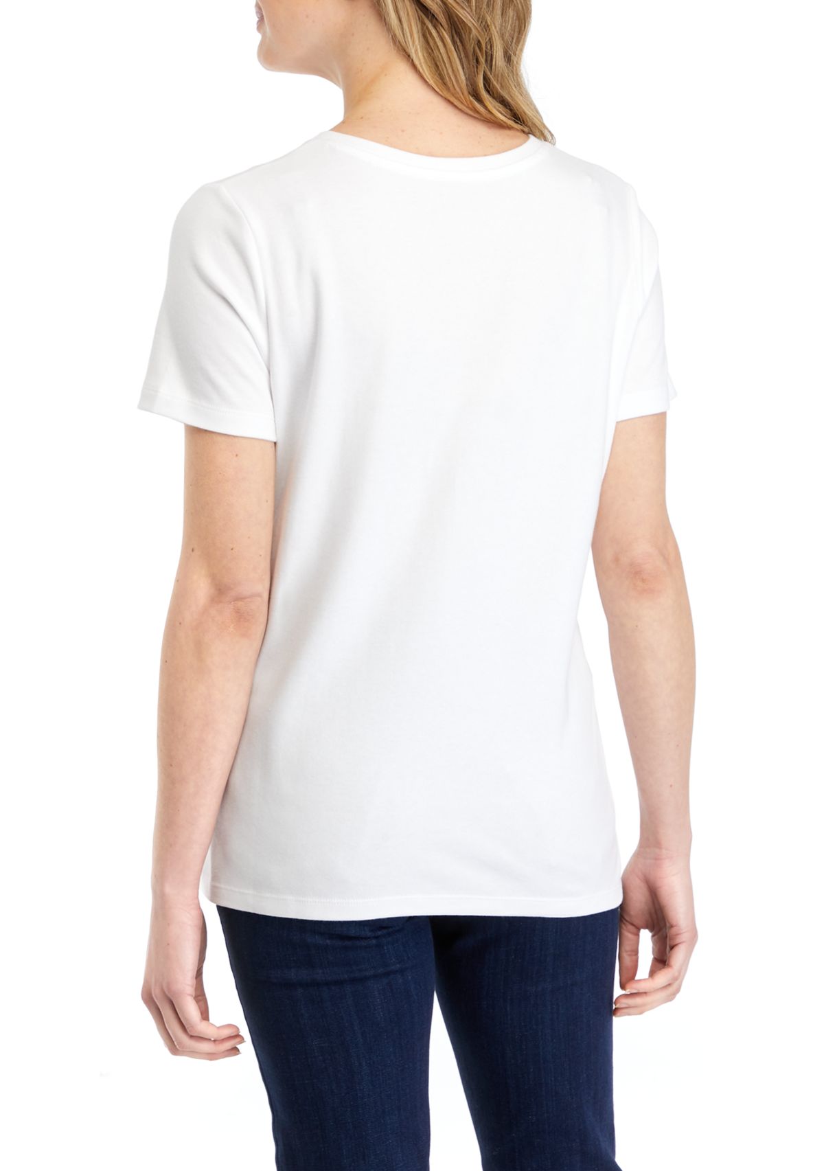Petite Short Sleeve V-Neck T-Shirt