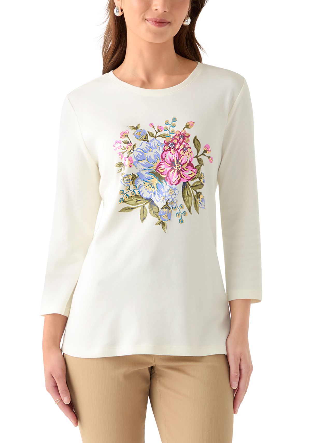 Petite Graphic Crew Neck T-Shirt