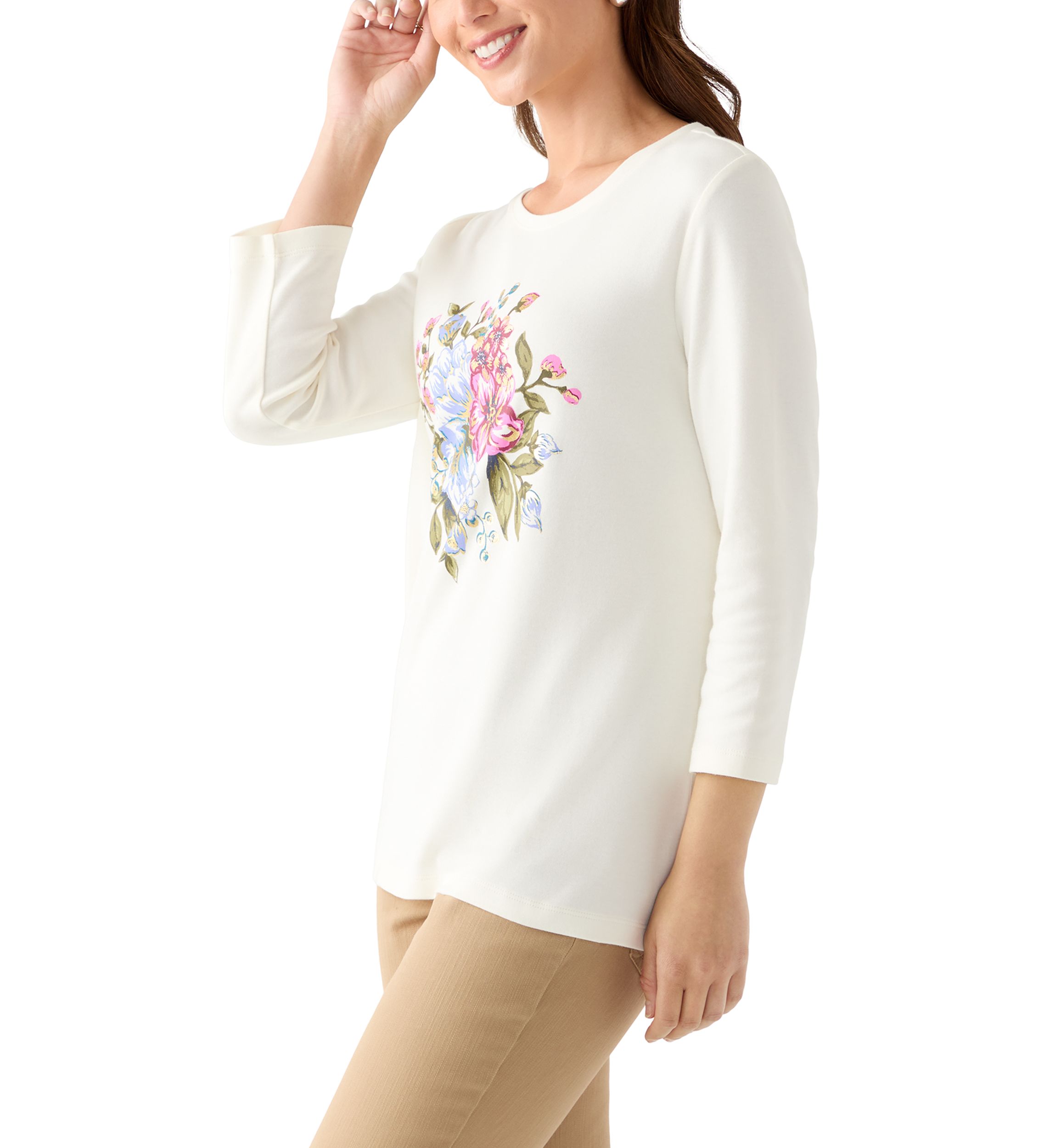 Petite Graphic Crew Neck T-Shirt