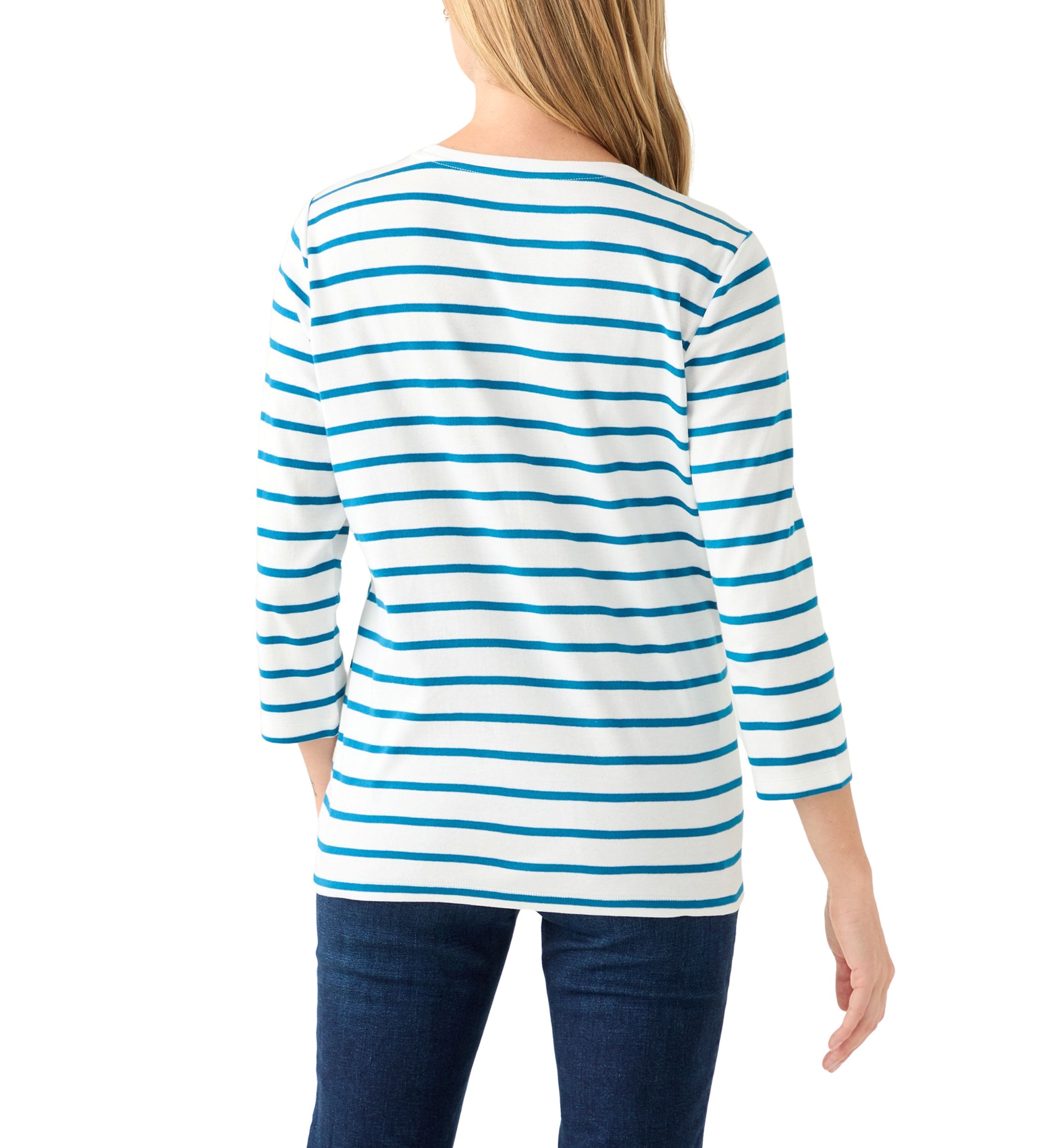 Petite 3/4 Sleeve Crew Neck Graphic Shirt