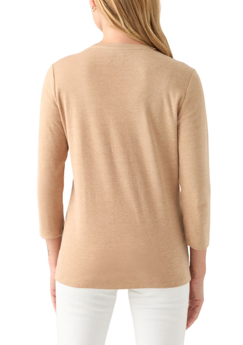 Petite 3/4 Heather Graphic T-Shirt 