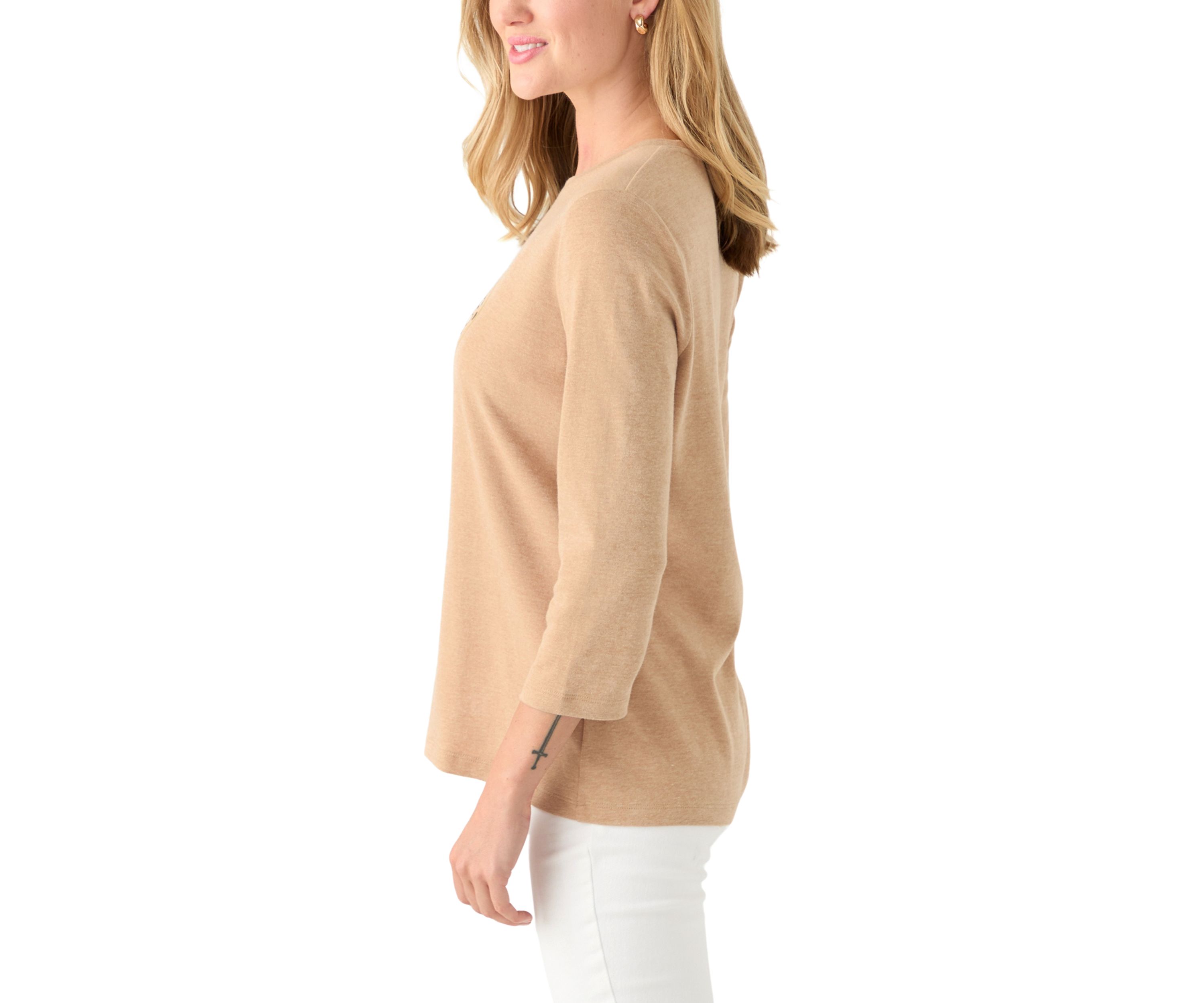 Petite 3/4 Heather Graphic T-Shirt 