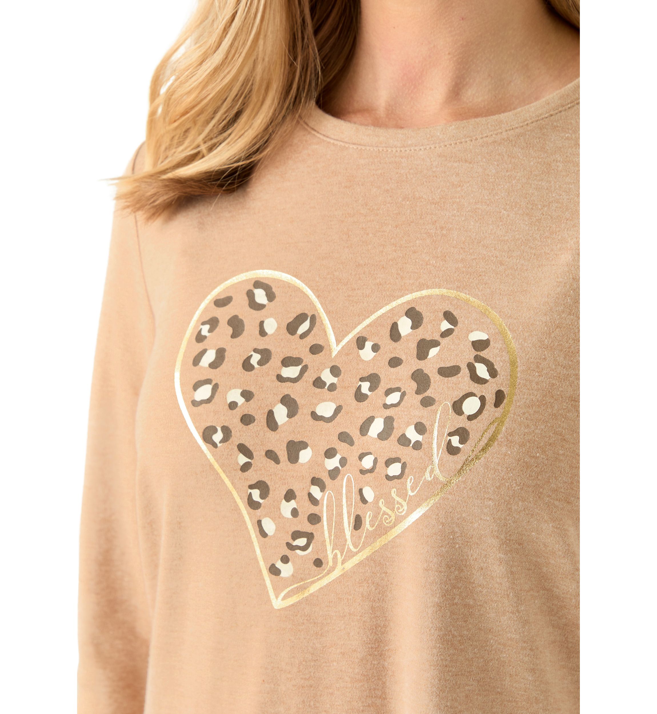 Petite 3/4 Heather Graphic T-Shirt 