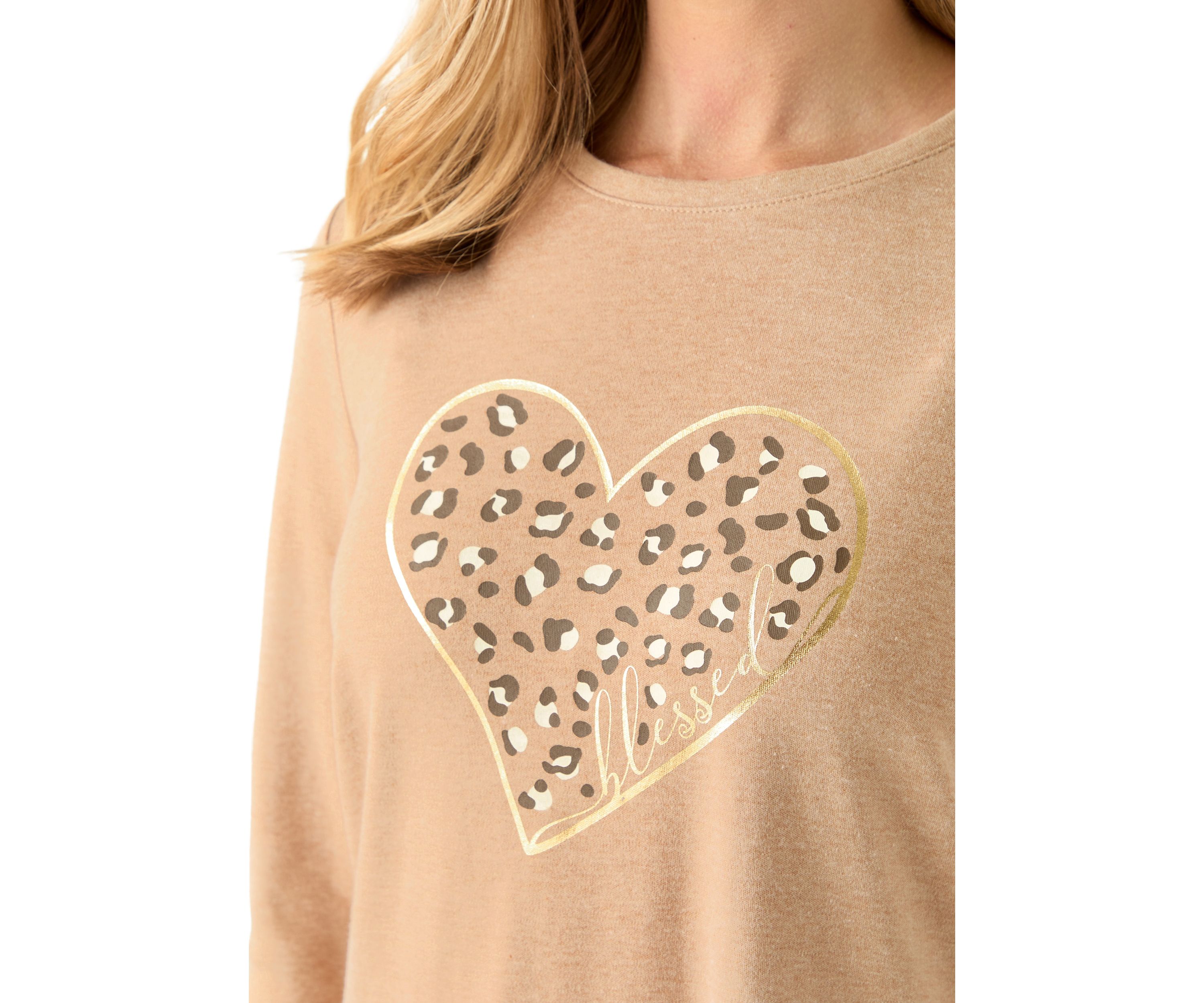 Petite 3/4 Heather Graphic T-Shirt 