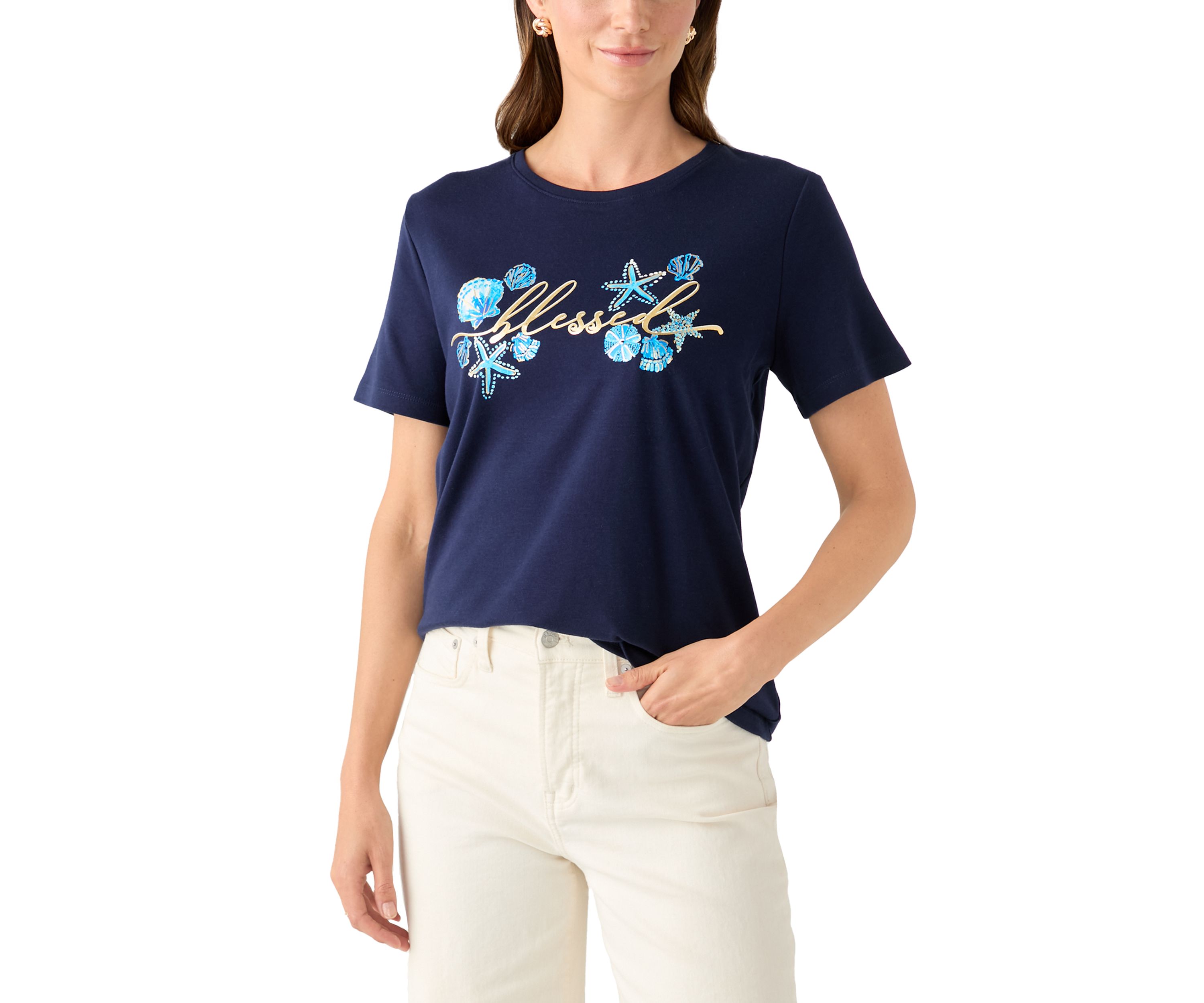 Petite Graphic Crew Neck T-Shirt