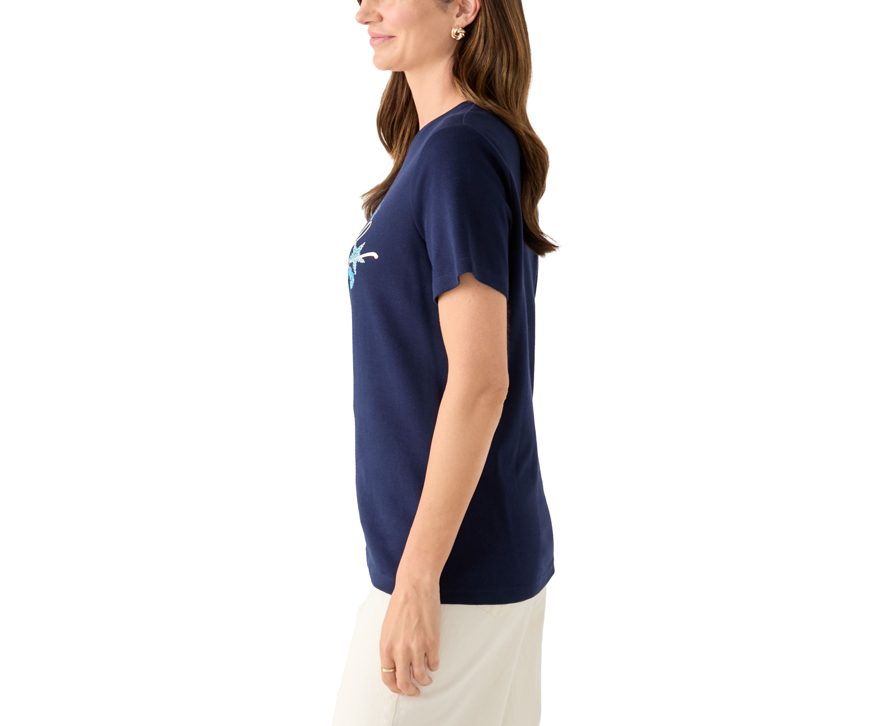 Petite Graphic Crew Neck T-Shirt