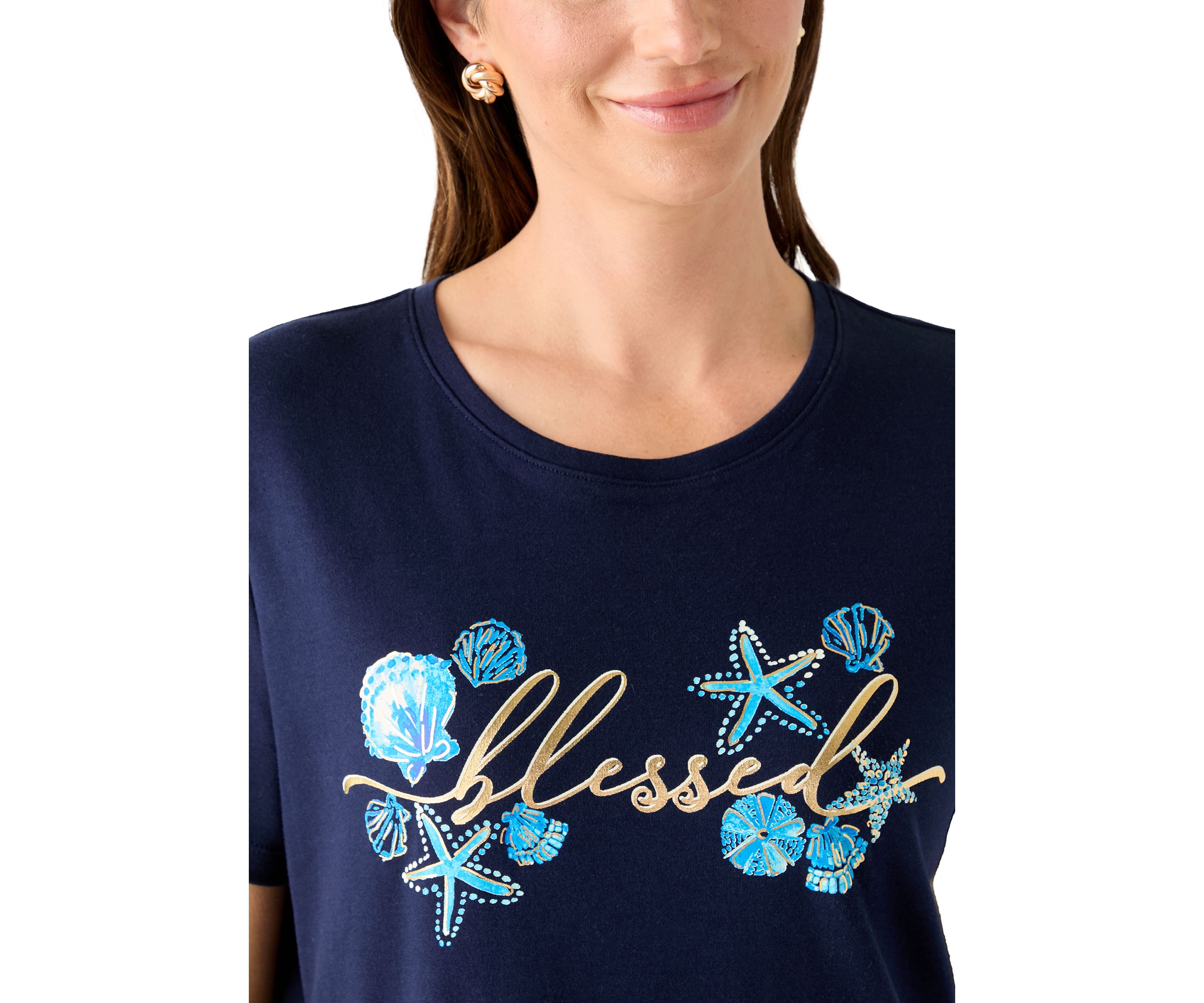 Petite Graphic Crew Neck T-Shirt