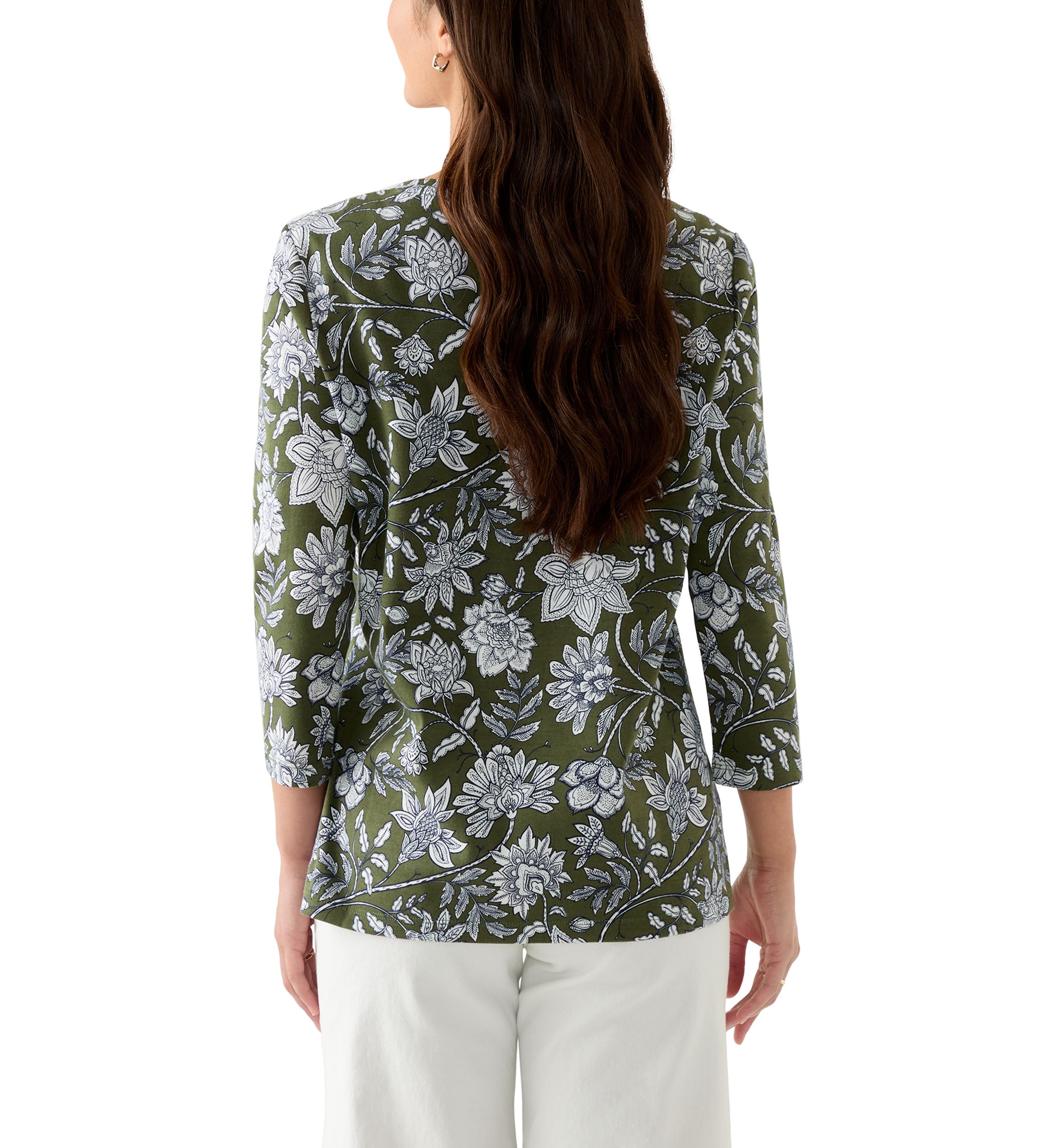 Petite Printed V-Neck Top