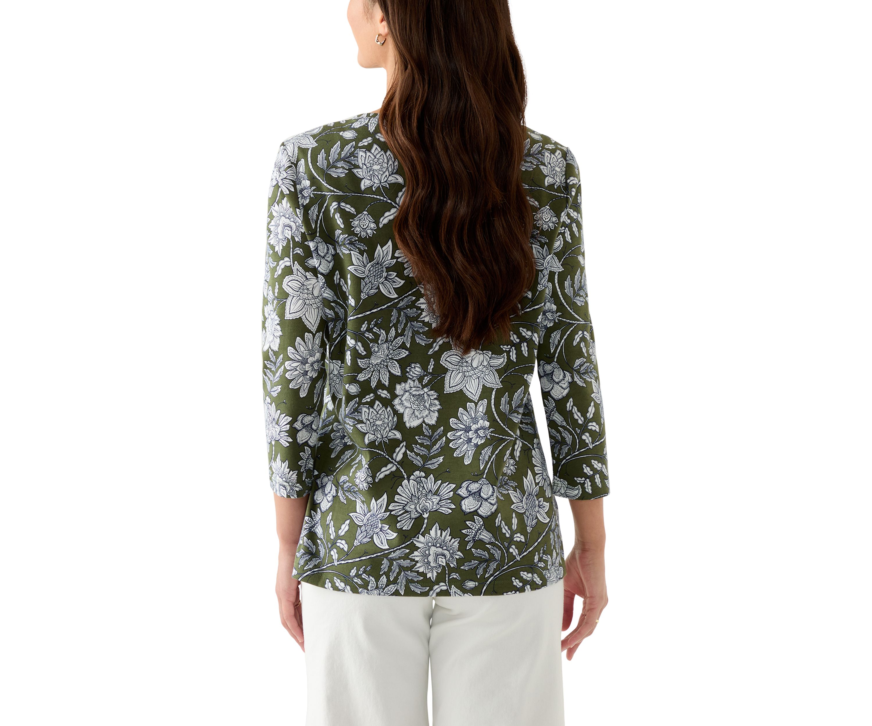 Petite Printed V-Neck Top