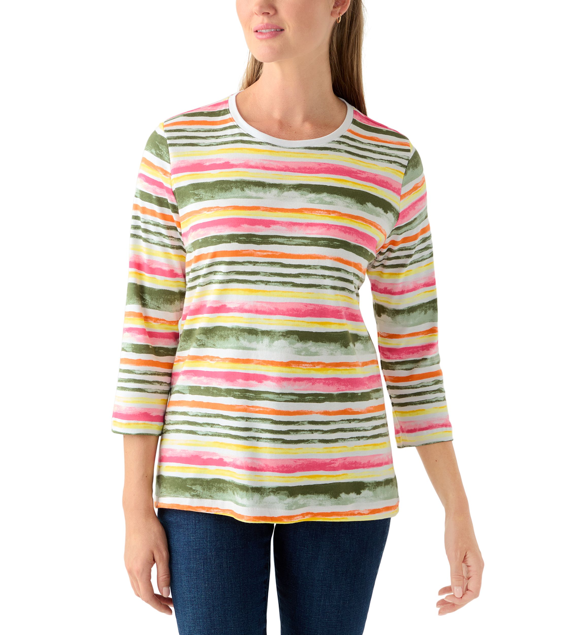 Petite Crewneck Print Top