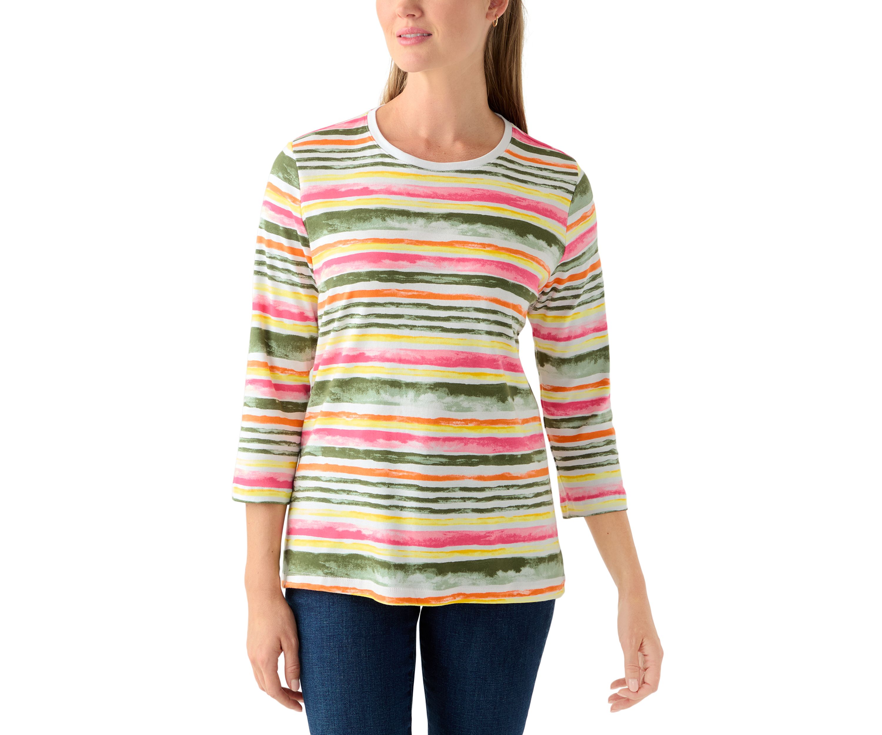 Petite Crewneck Print Top
