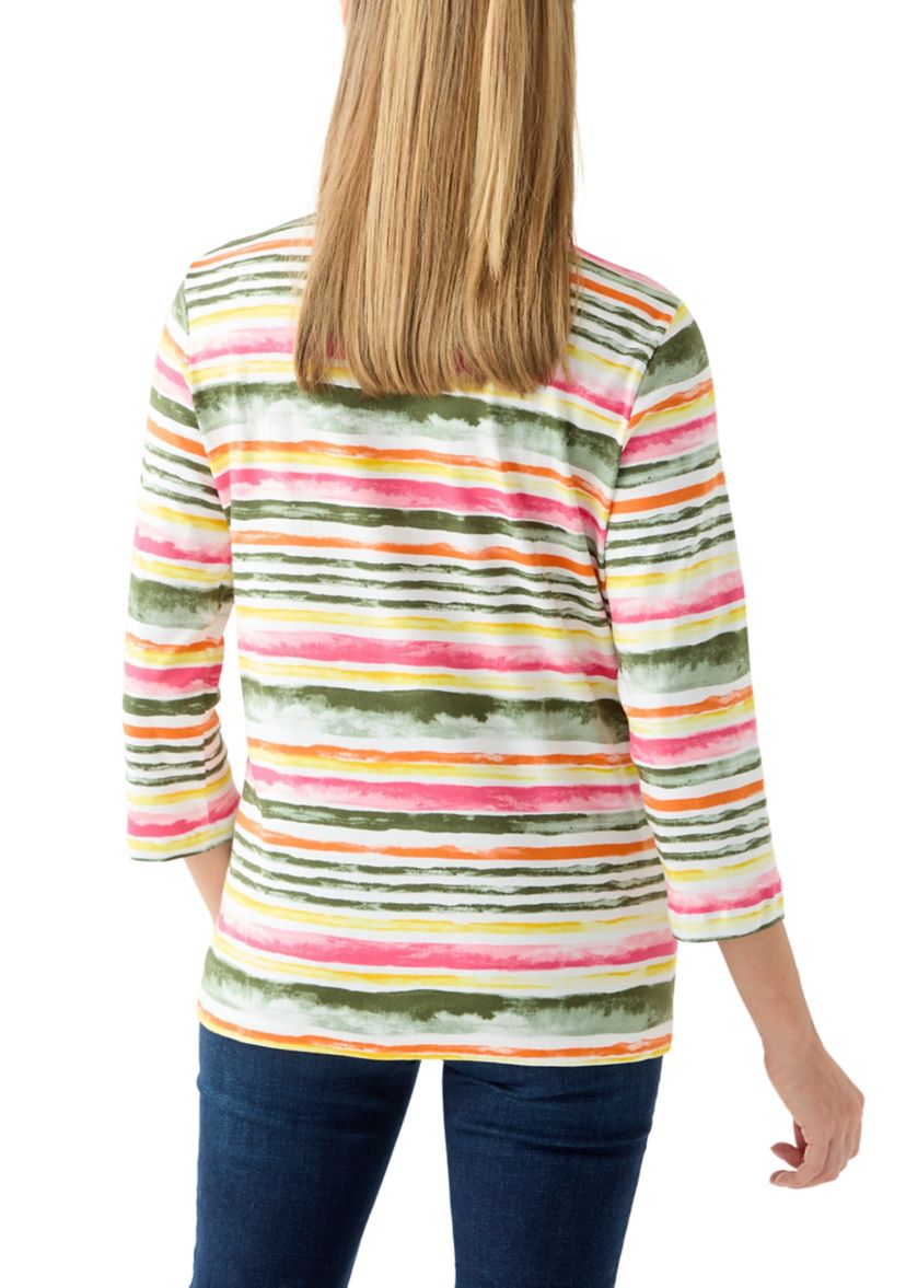 Petite Crewneck Print Top