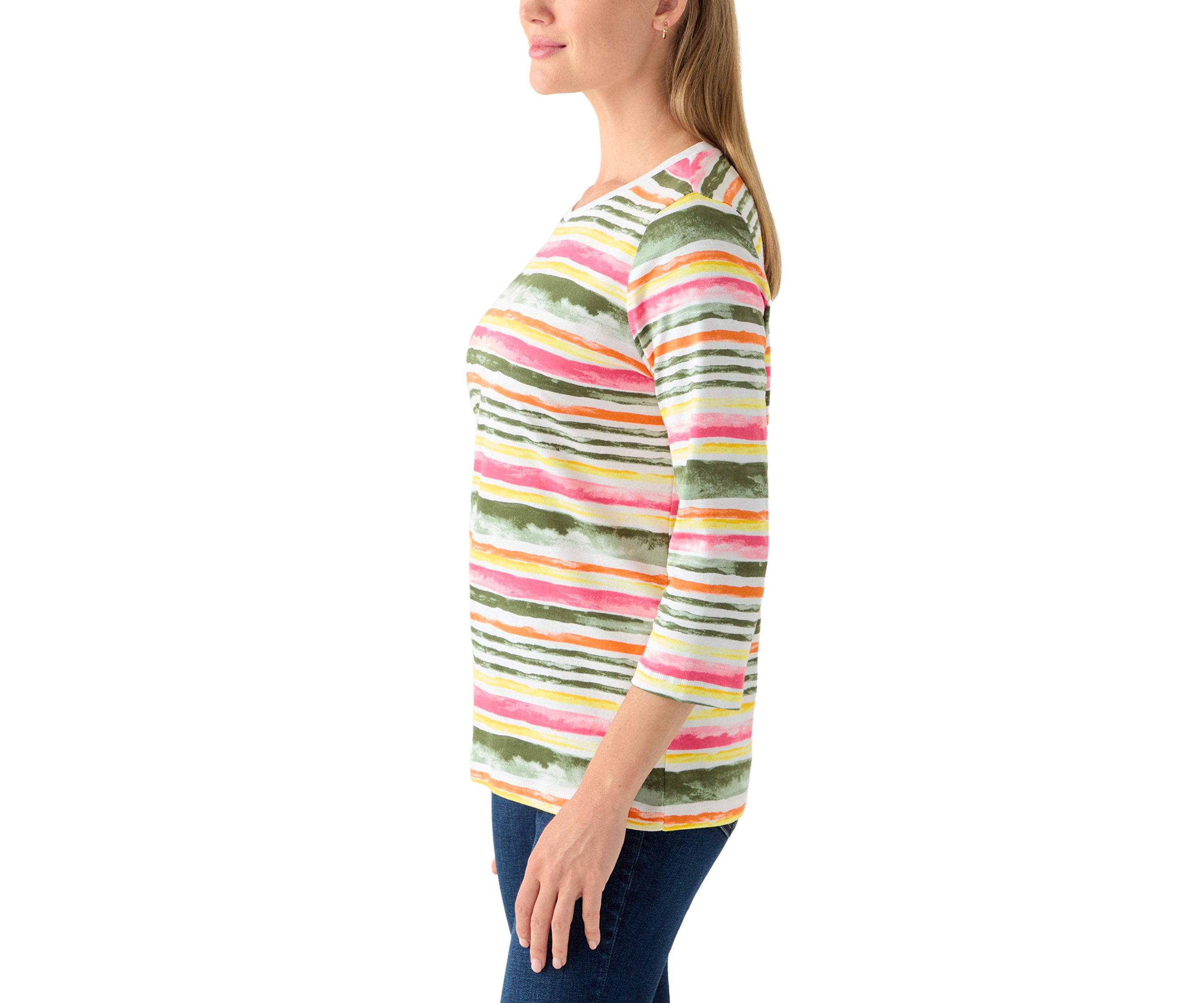 Petite Crewneck Print Top