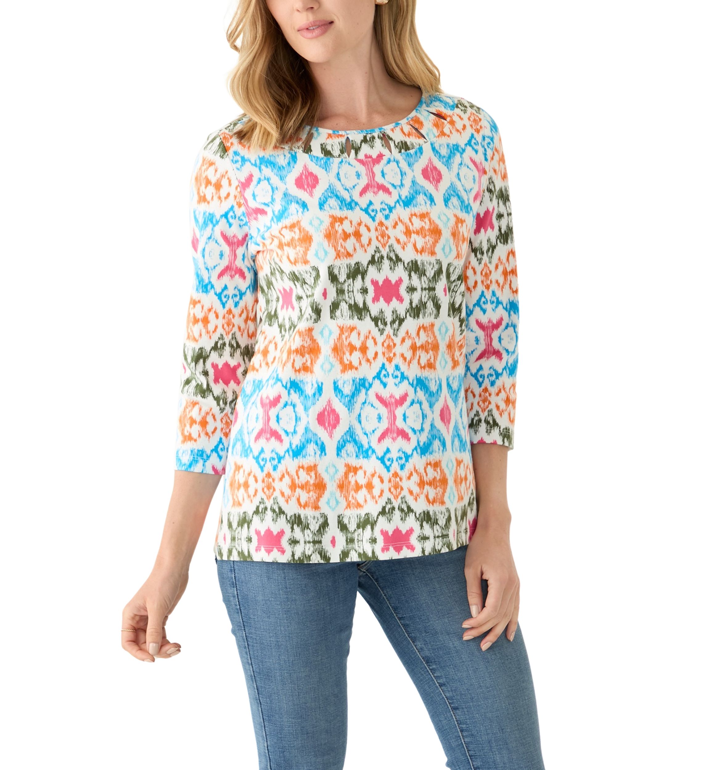 Petite 3/4 Sleeve Printed T-Shirt 