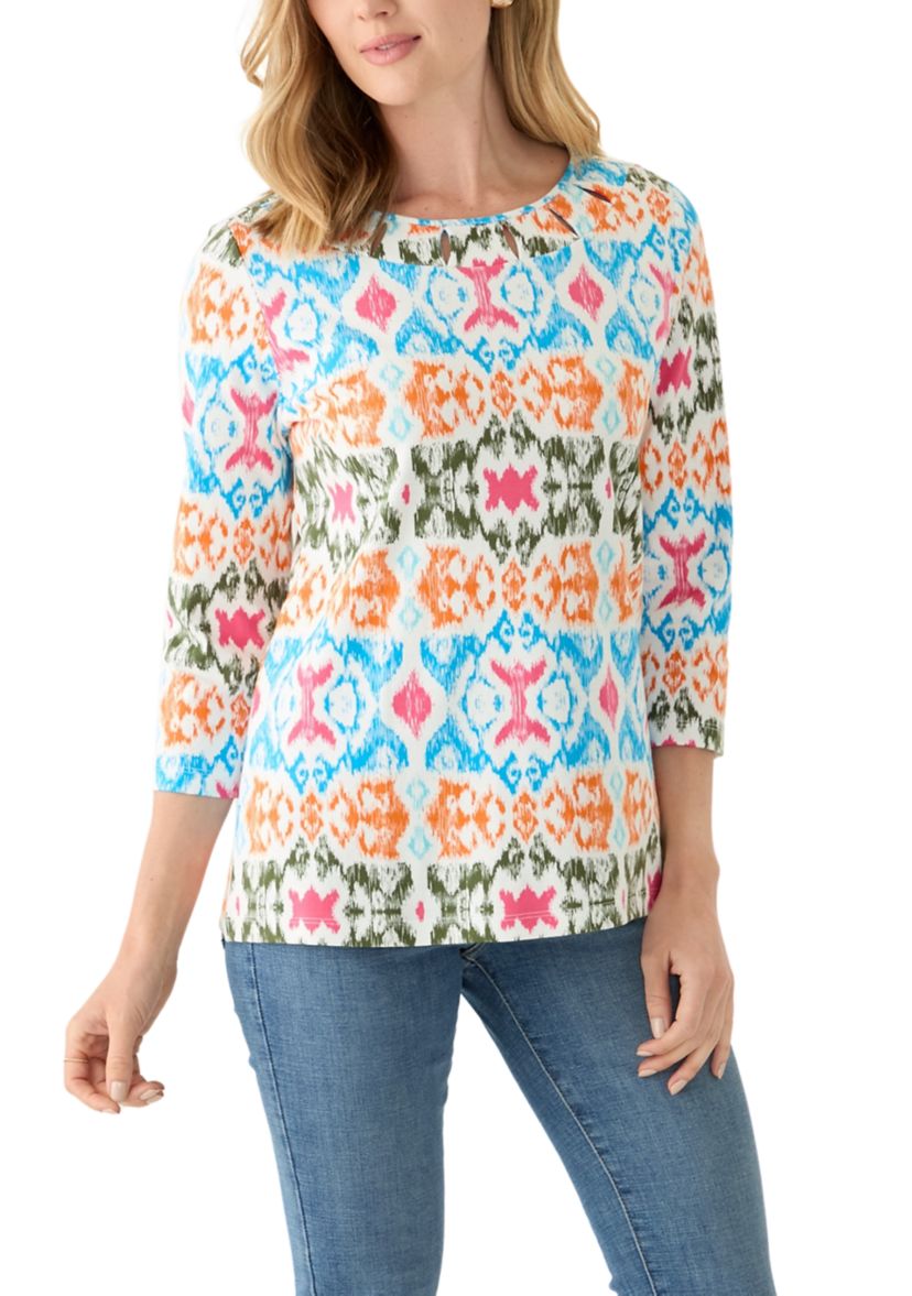 Petite 3/4 Sleeve Printed T-Shirt 