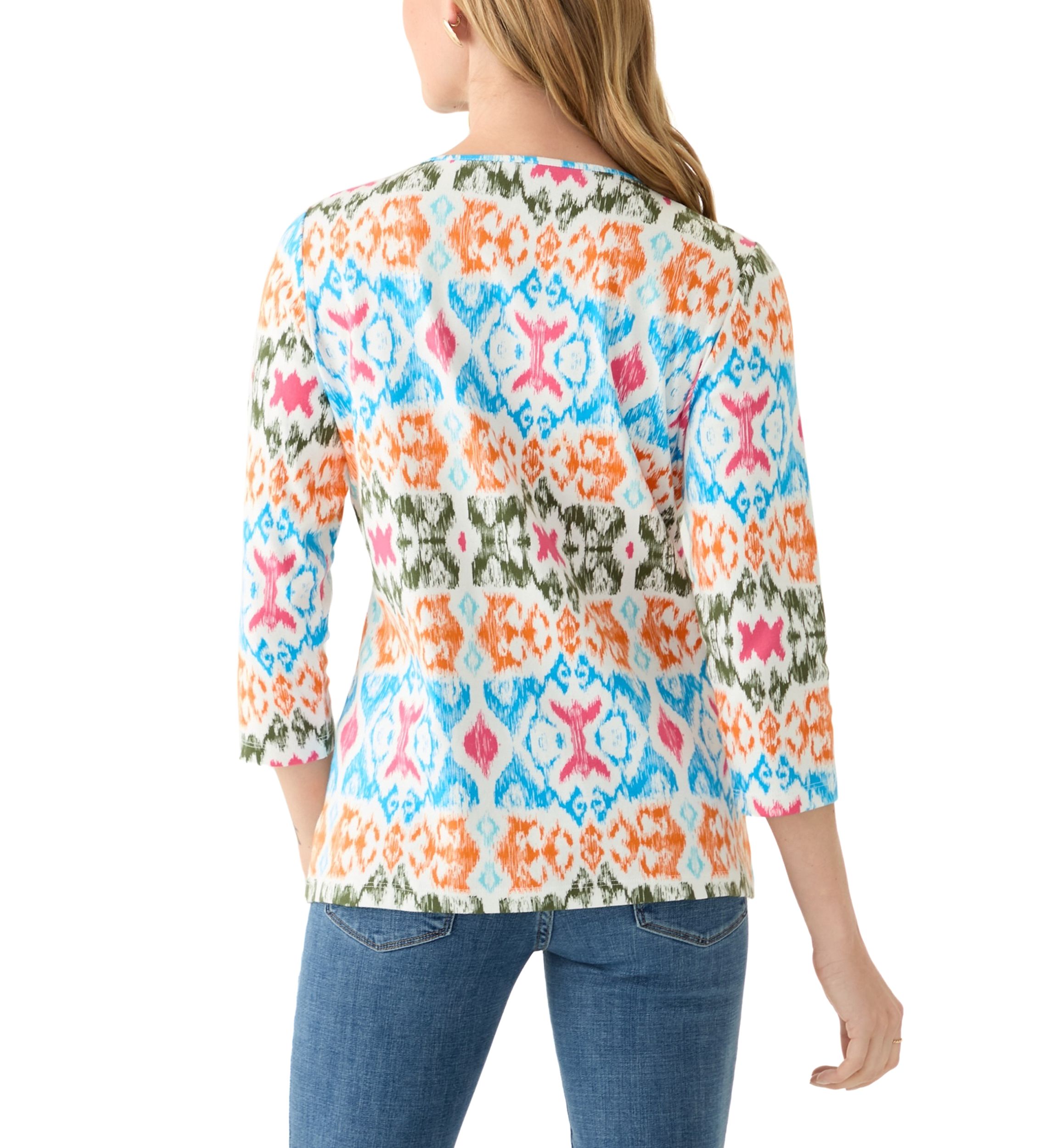 Petite 3/4 Sleeve Printed T-Shirt 