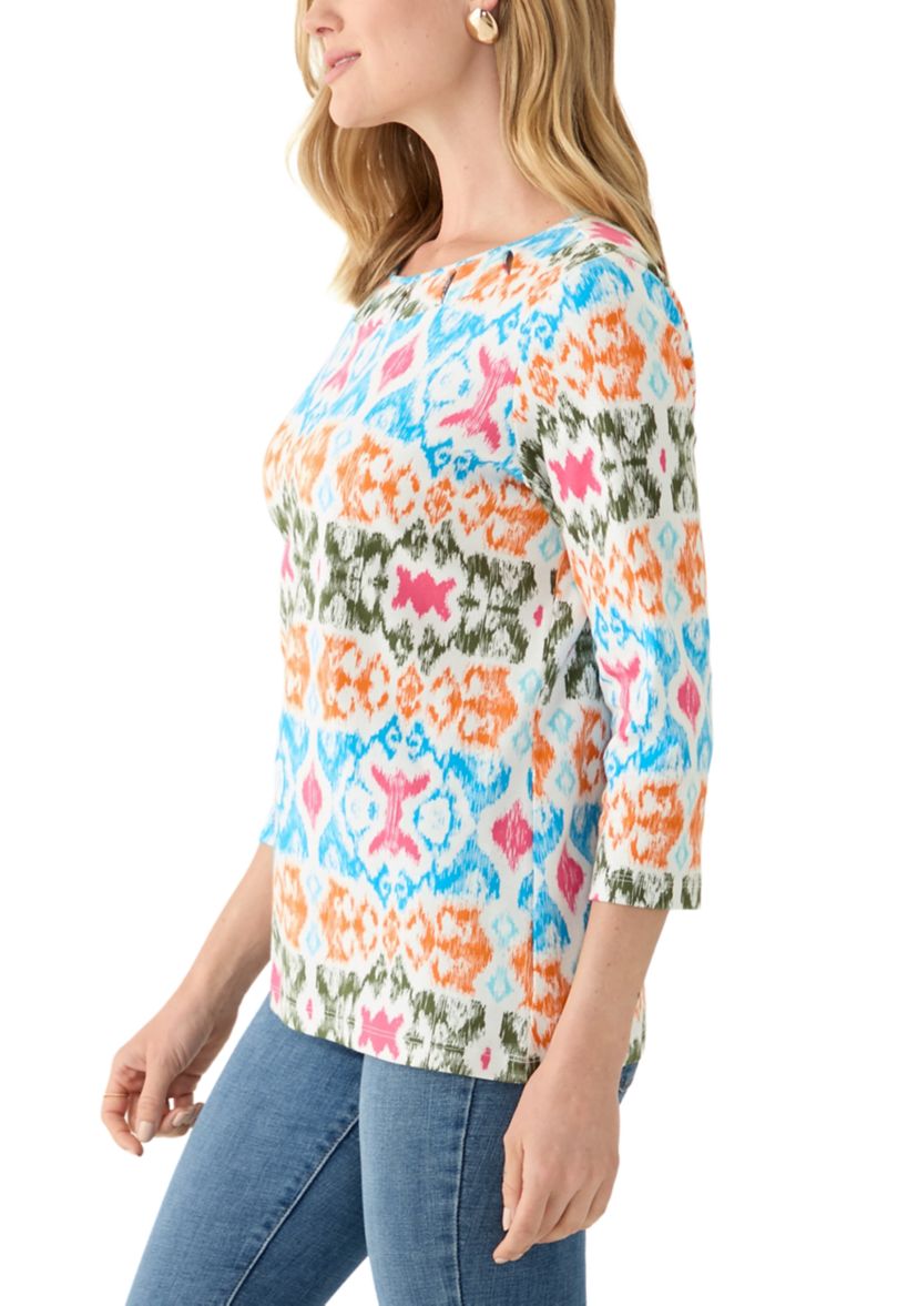 Petite 3/4 Sleeve Printed T-Shirt 