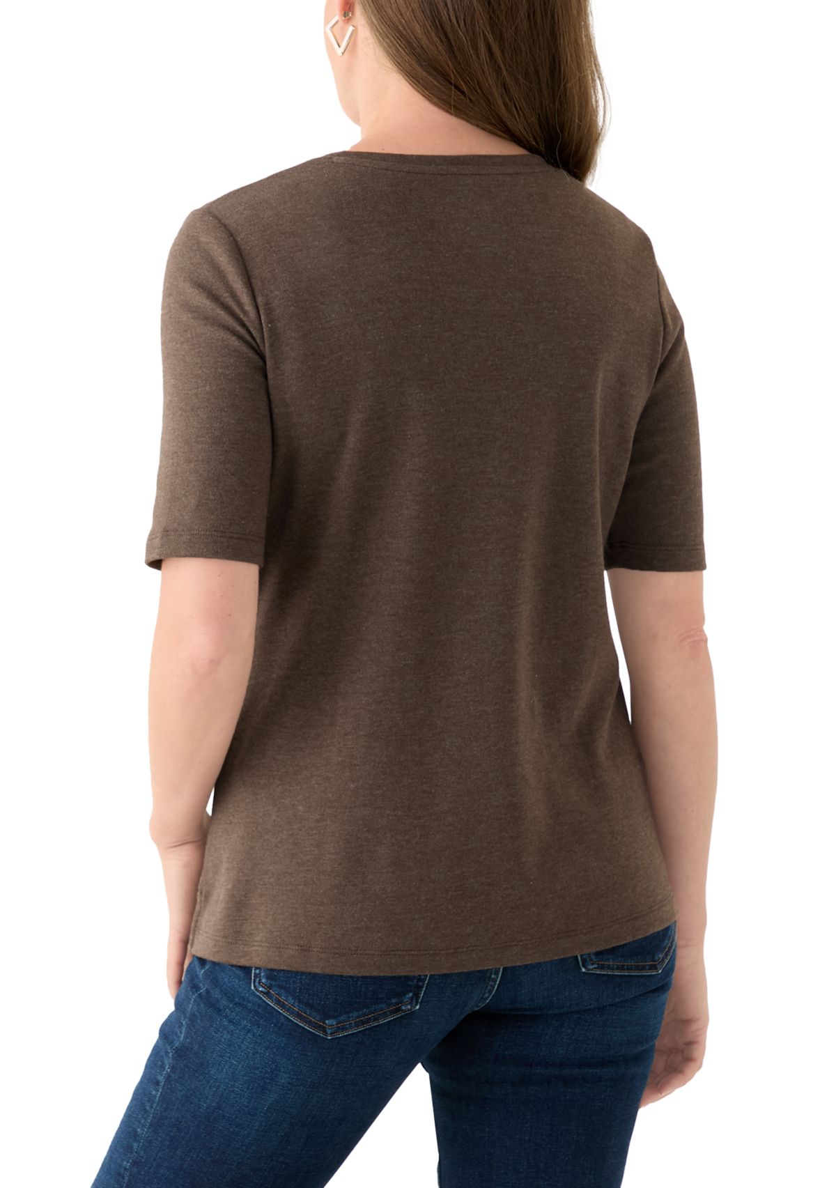 Petite V-Neck Heather T-Shirt