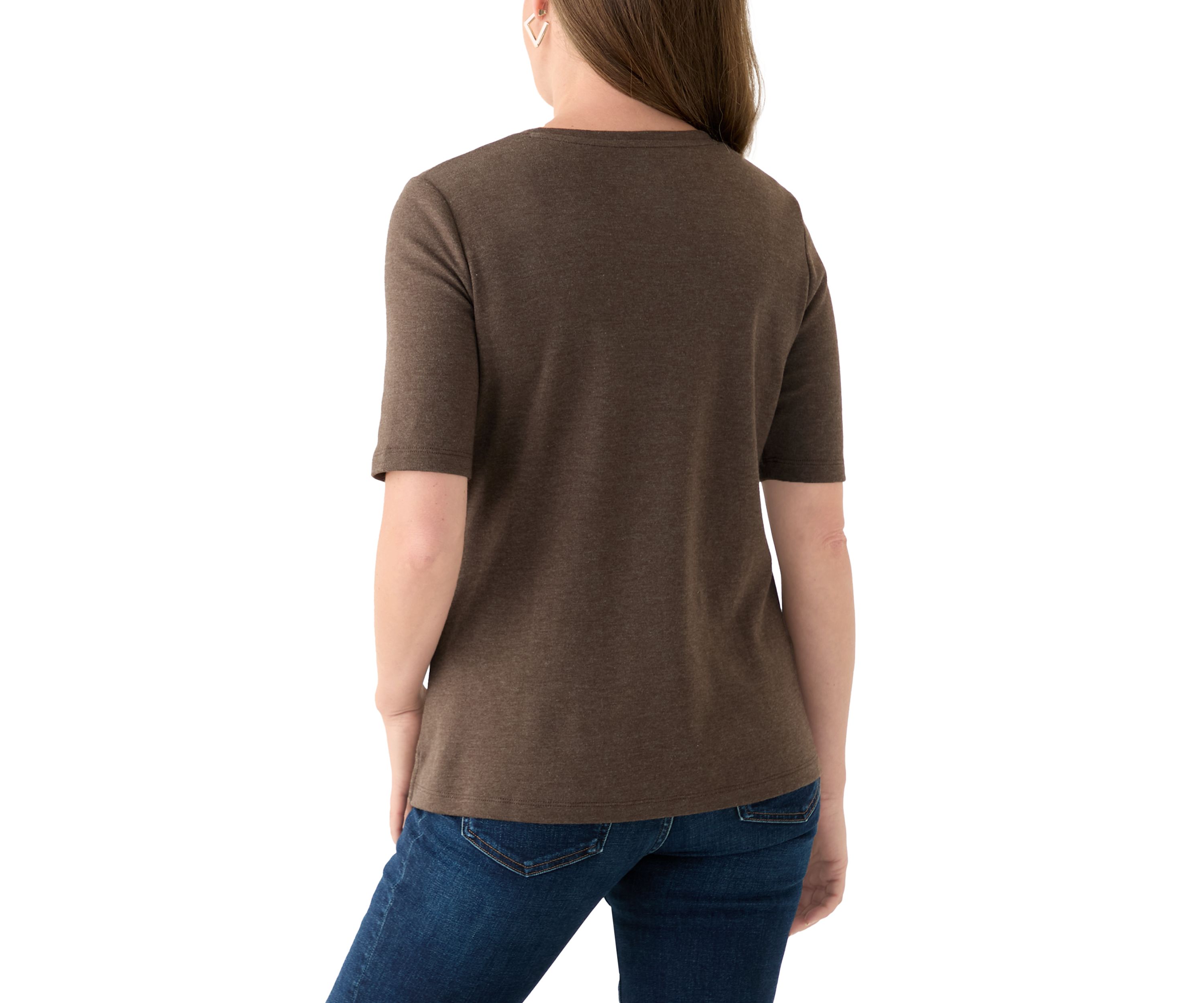 Petite V-Neck Heather T-Shirt