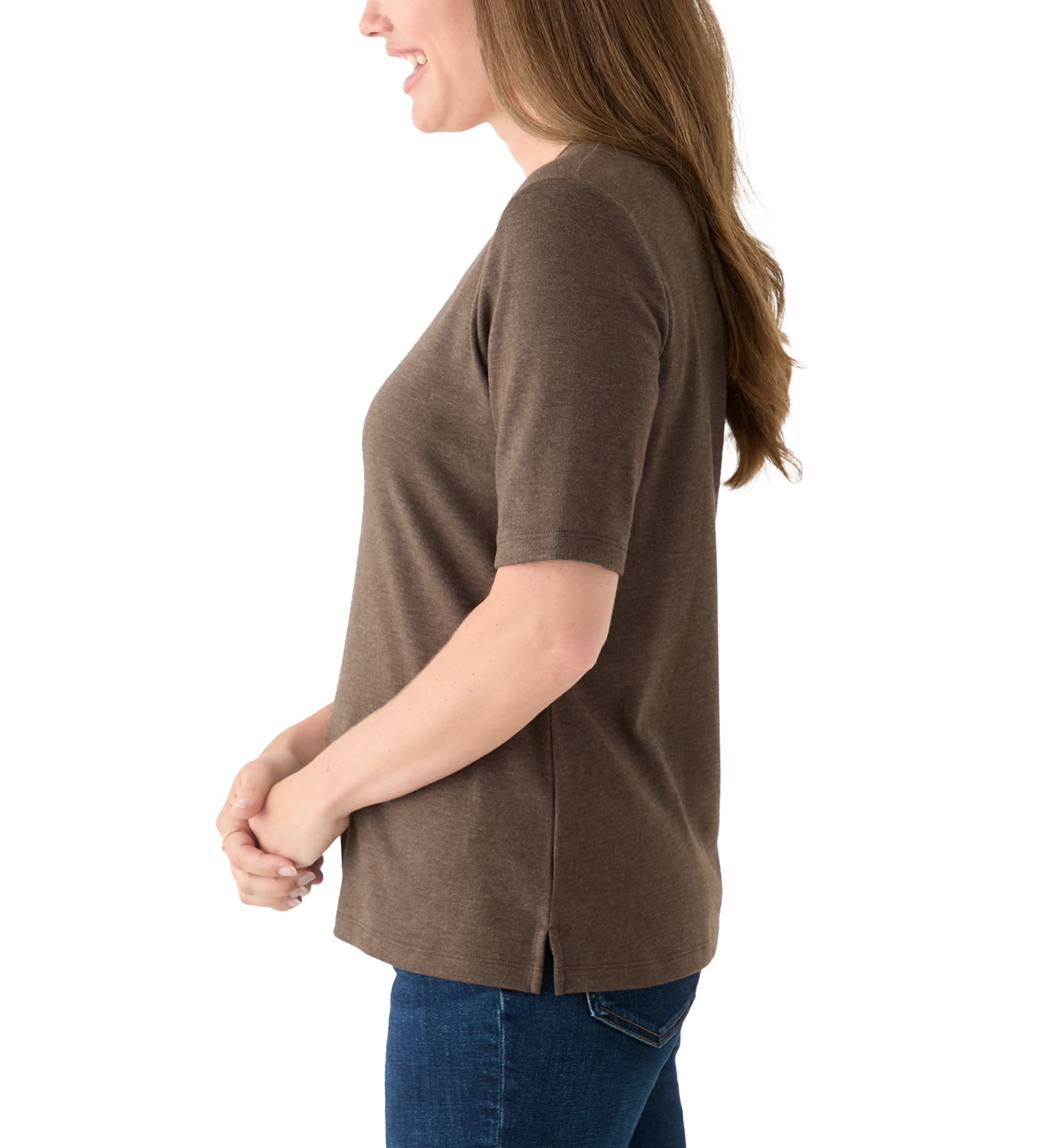 Petite V-Neck Heather T-Shirt