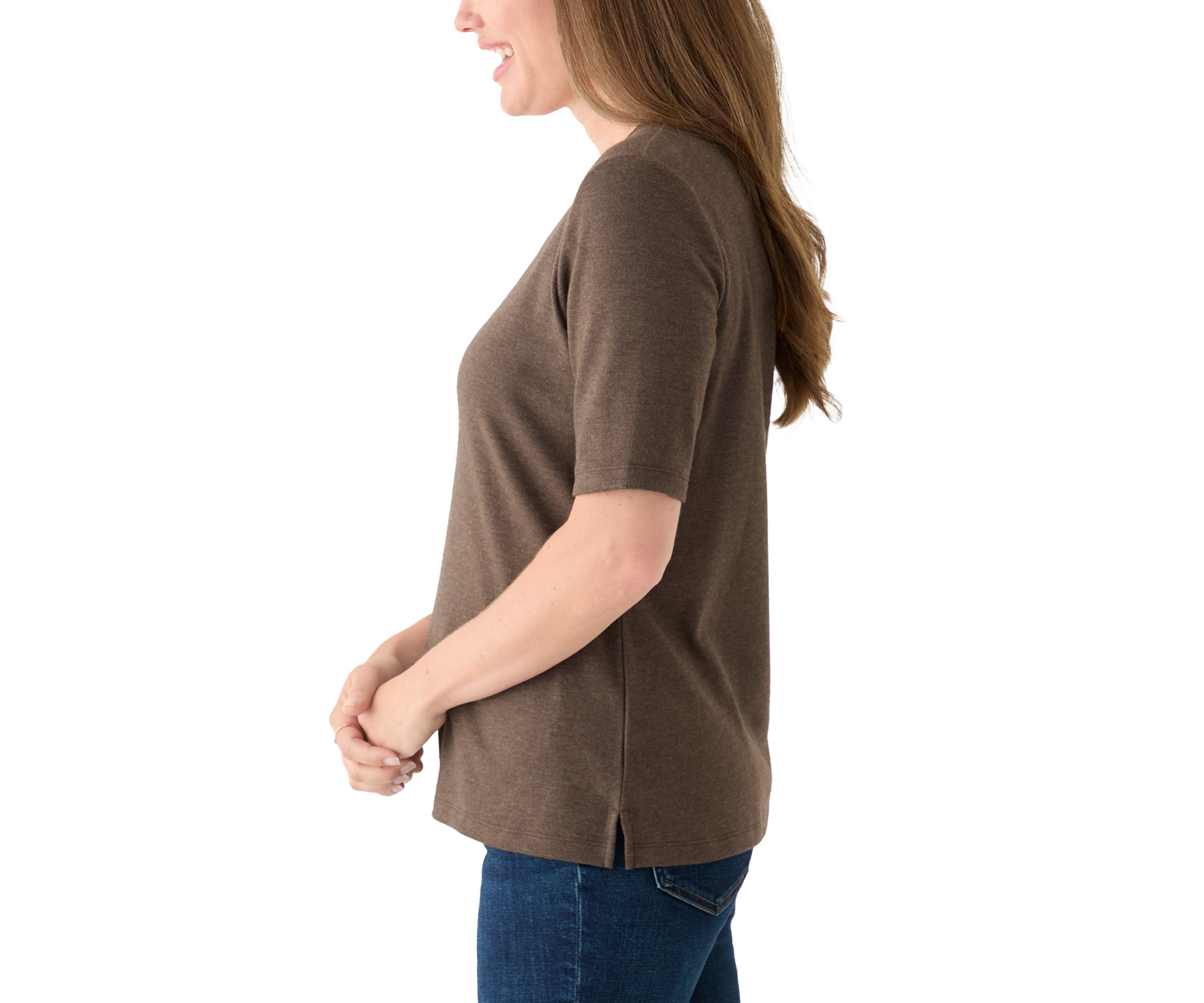 Petite V-Neck Heather T-Shirt