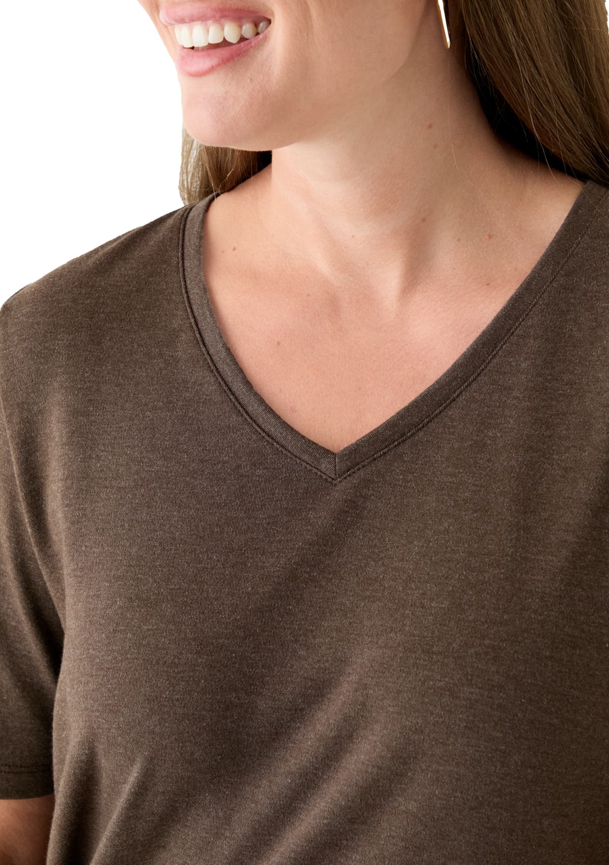 Petite V-Neck Heather T-Shirt