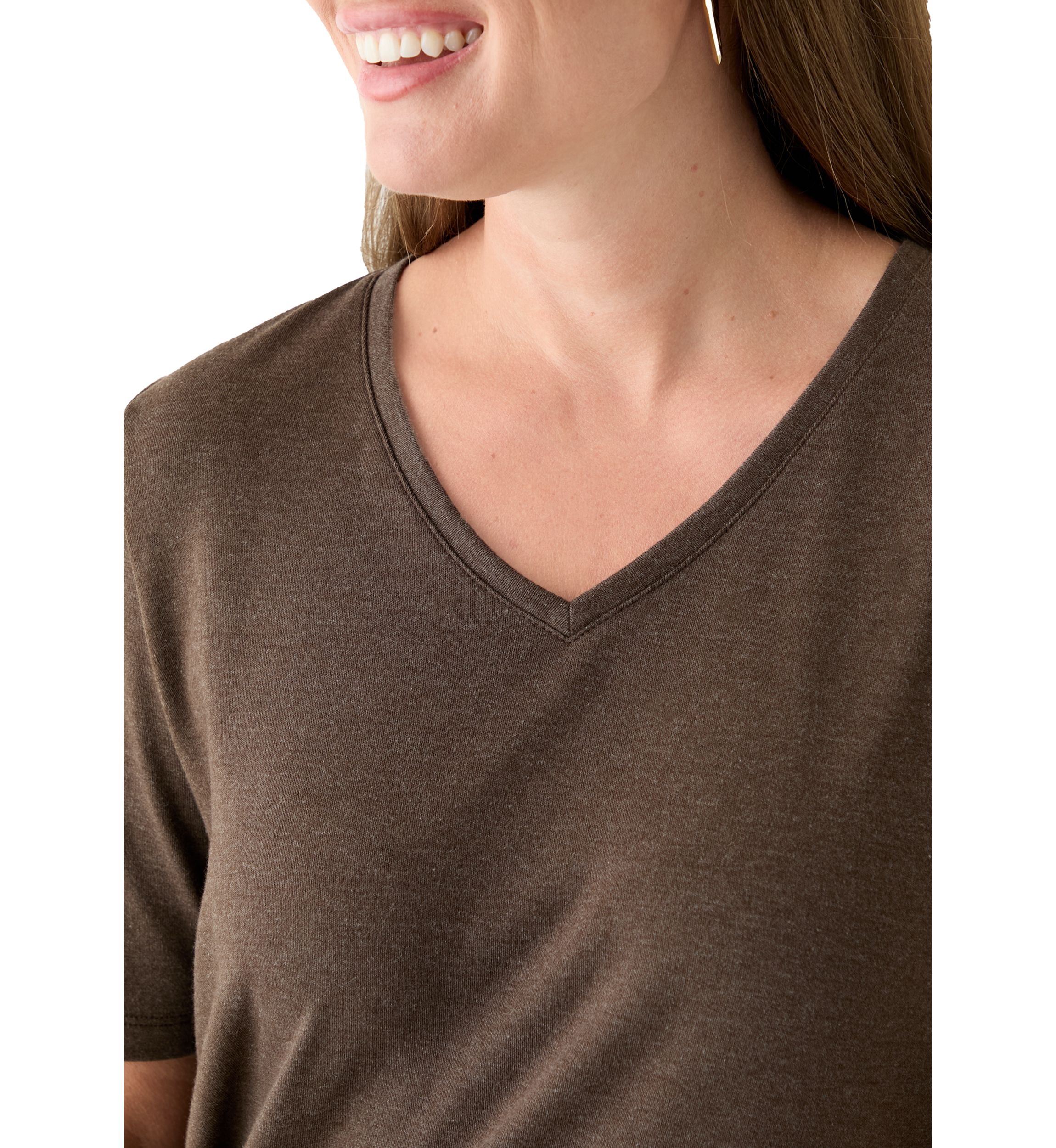 Petite V-Neck Heather T-Shirt