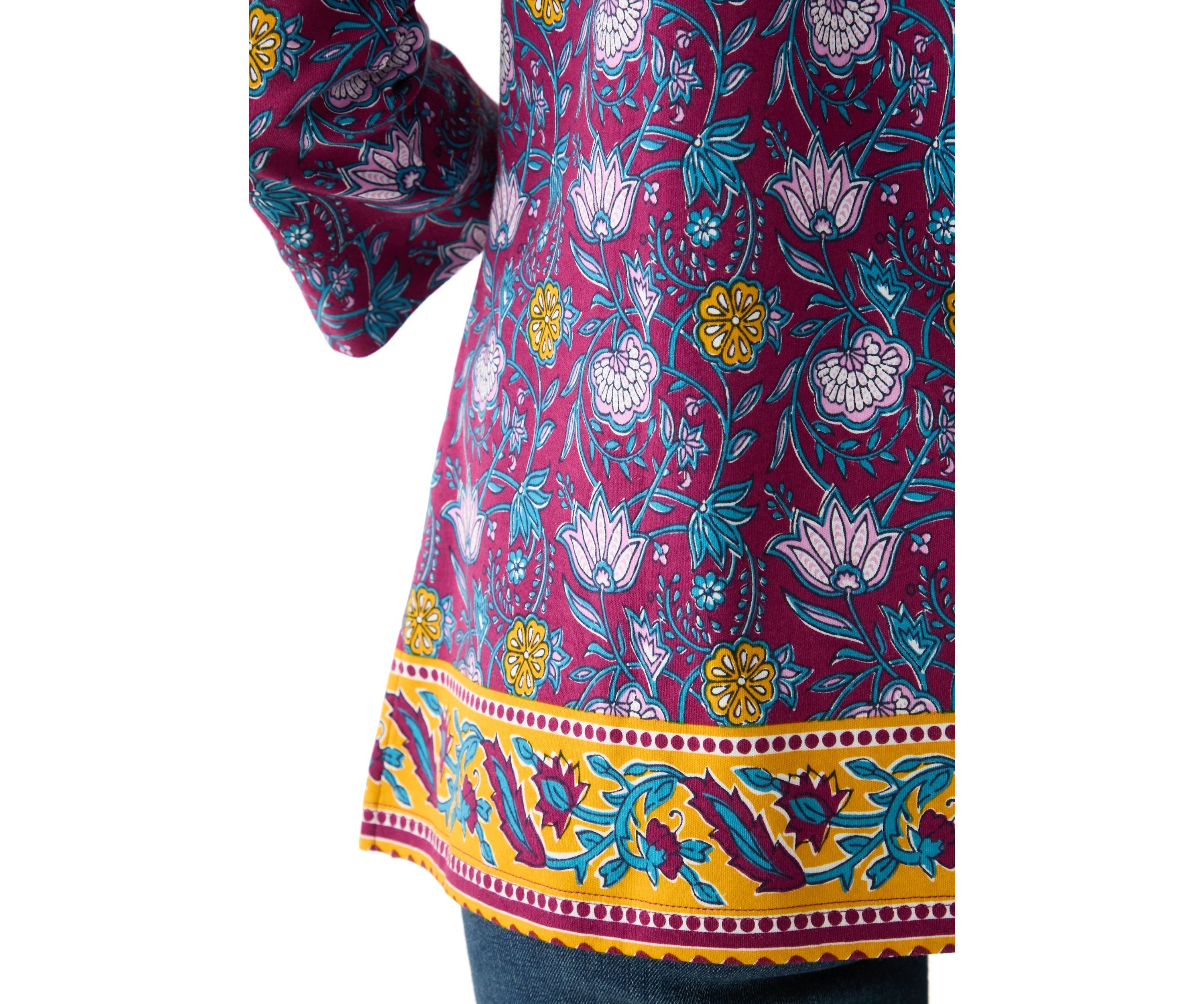 Petite Border Printed Top