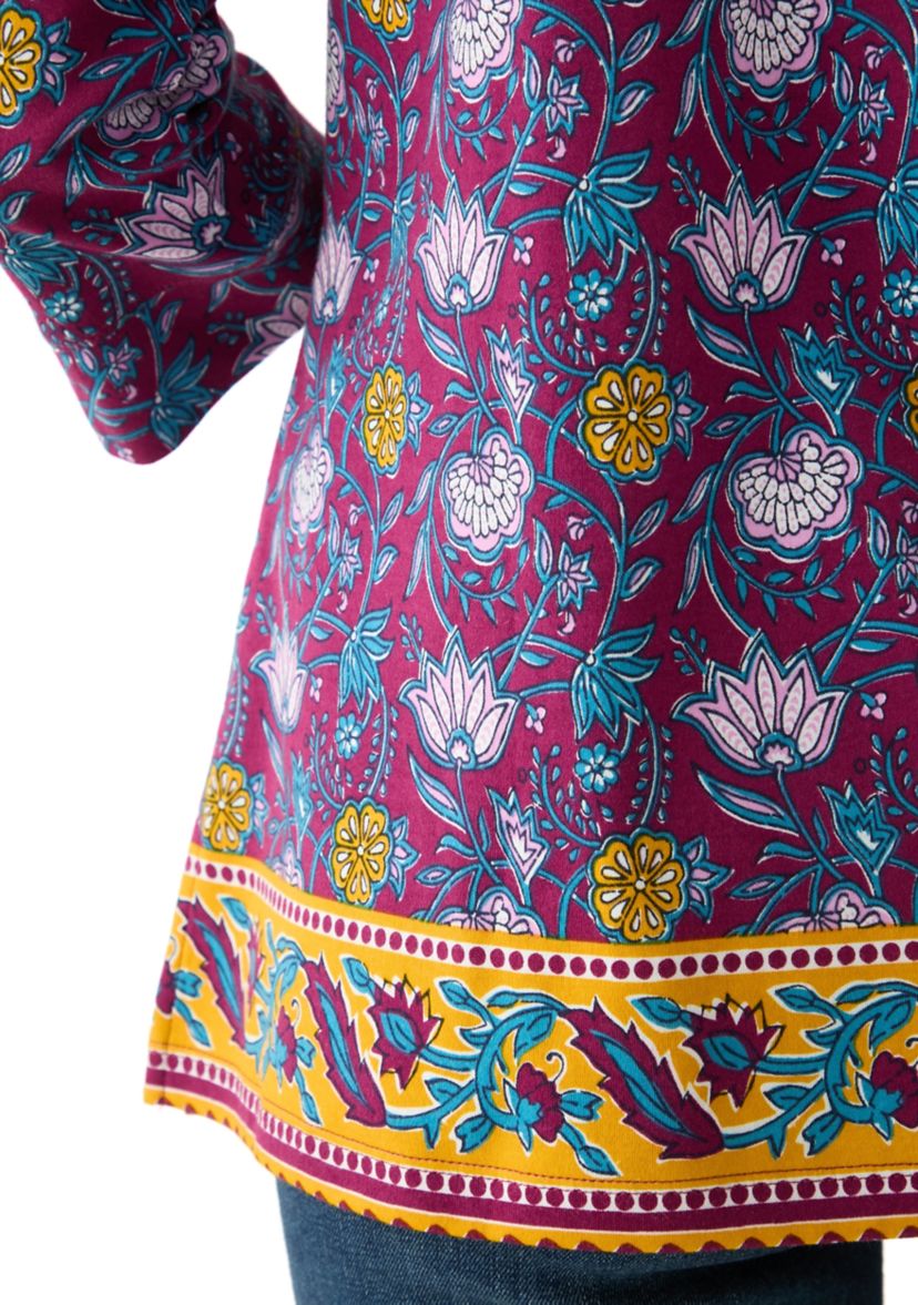 Petite Border Printed Top
