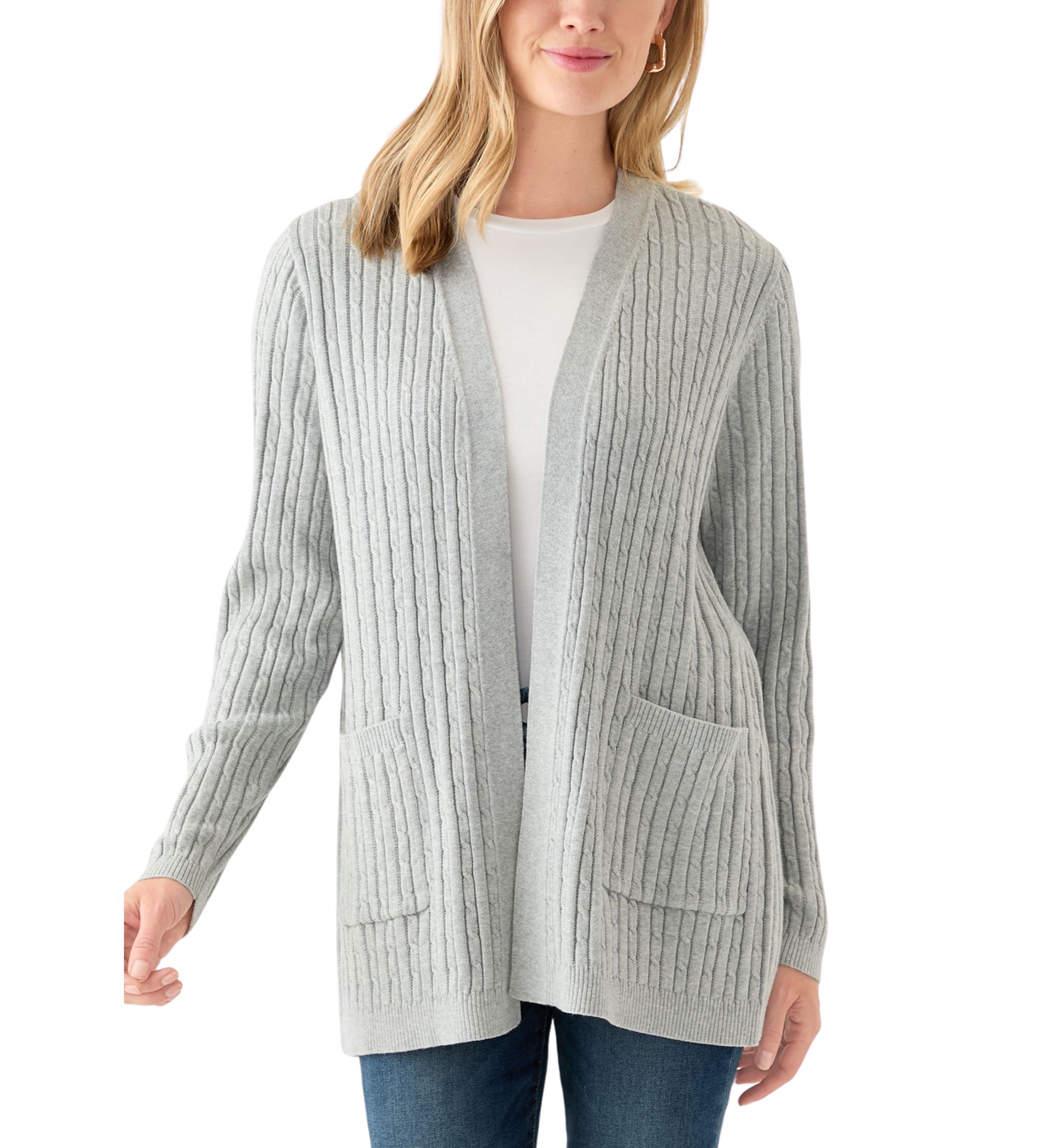 Petite Cable Heatehr Cardigan 